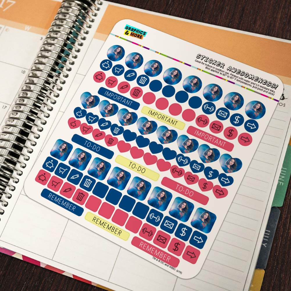Supergirl TV Series Sticker Set - Superhero Planner Calendar & Scrapbooking Supplies for DIY Crafting, Journaling, Bullet Journal - Perfect for Fans, Gift Ideas, Party Decorations
