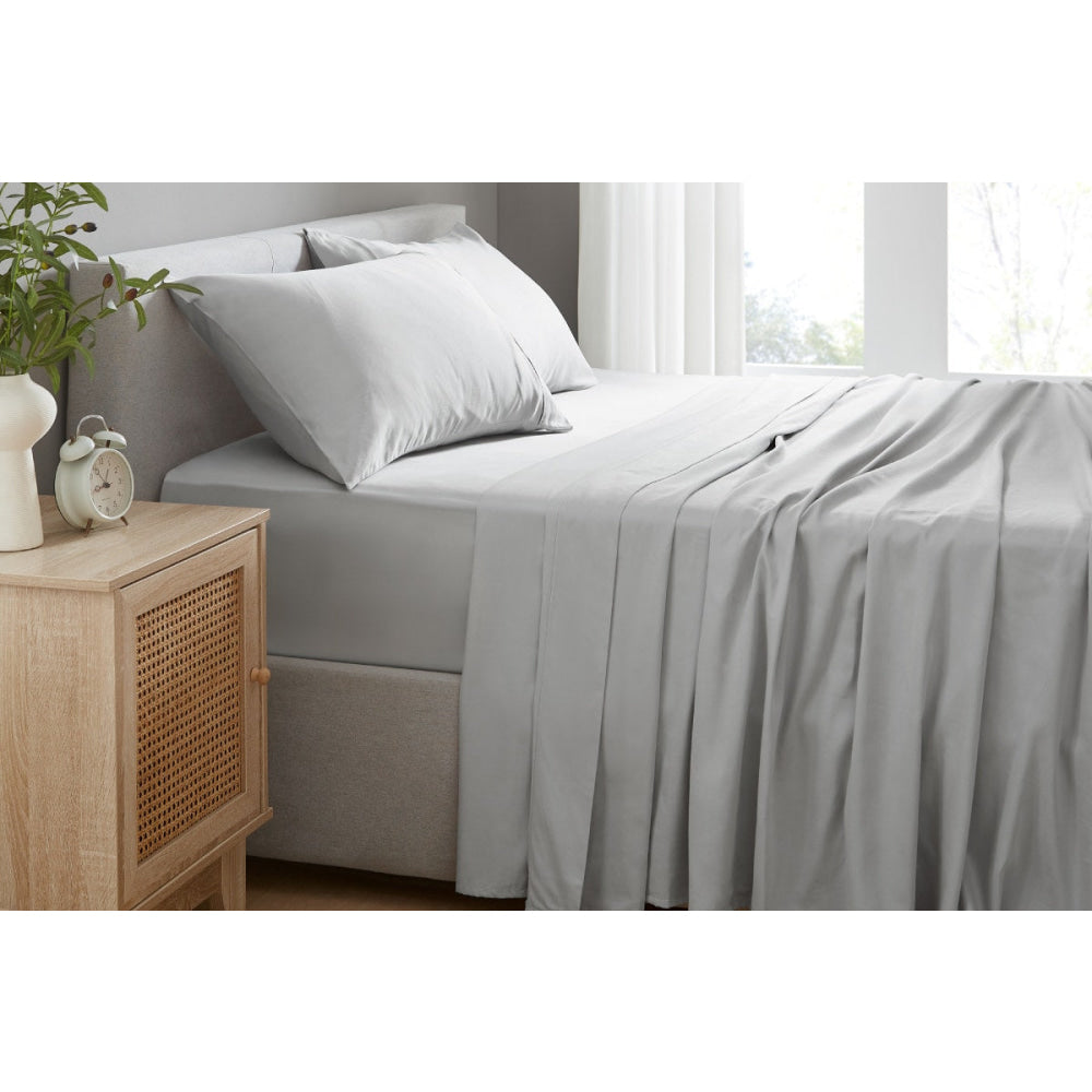 Premium 100% Australian Cotton Bed Sheet Set - Soft & Breathable Grey Sheets for Queen/King Size - Perfect for Luxury Bedding & Home Decor