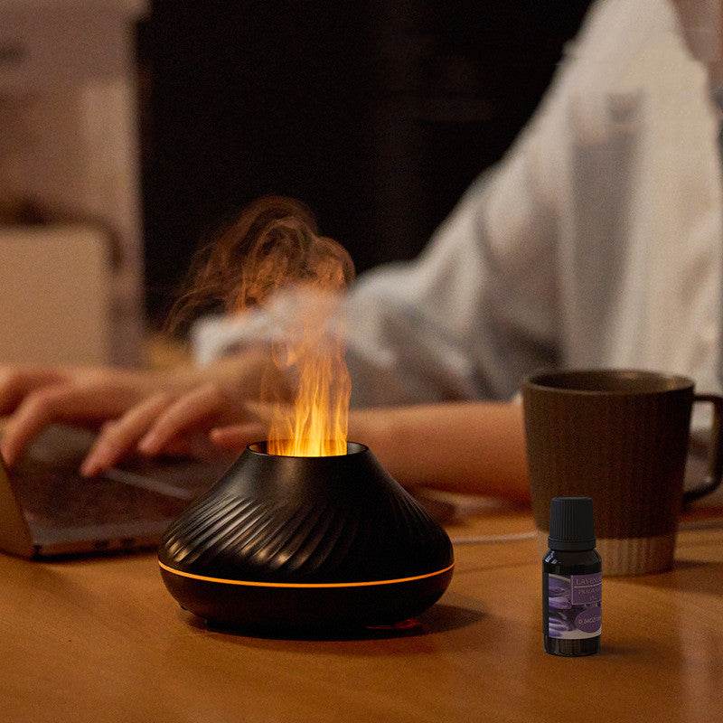 Creative Flame Air Diffuser - Essential Oil Aromatherapy Diffuser for Home, Office, Yoga & Spa - Relaxing Scented Mist Humidifier with LED Lights - Perfect for Stress Relief & Better Sleep