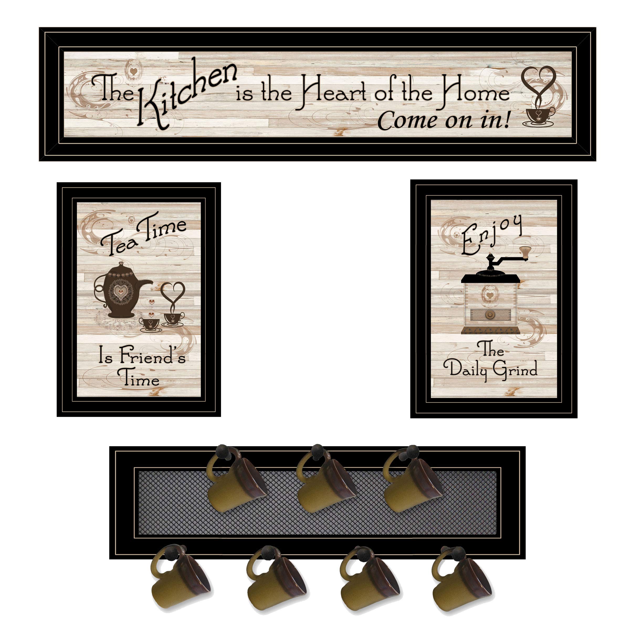 33x10 Inch Black Kitchen IV Printed Wall Art - Modern Home Decor for Kitchen, Dining Room & Office