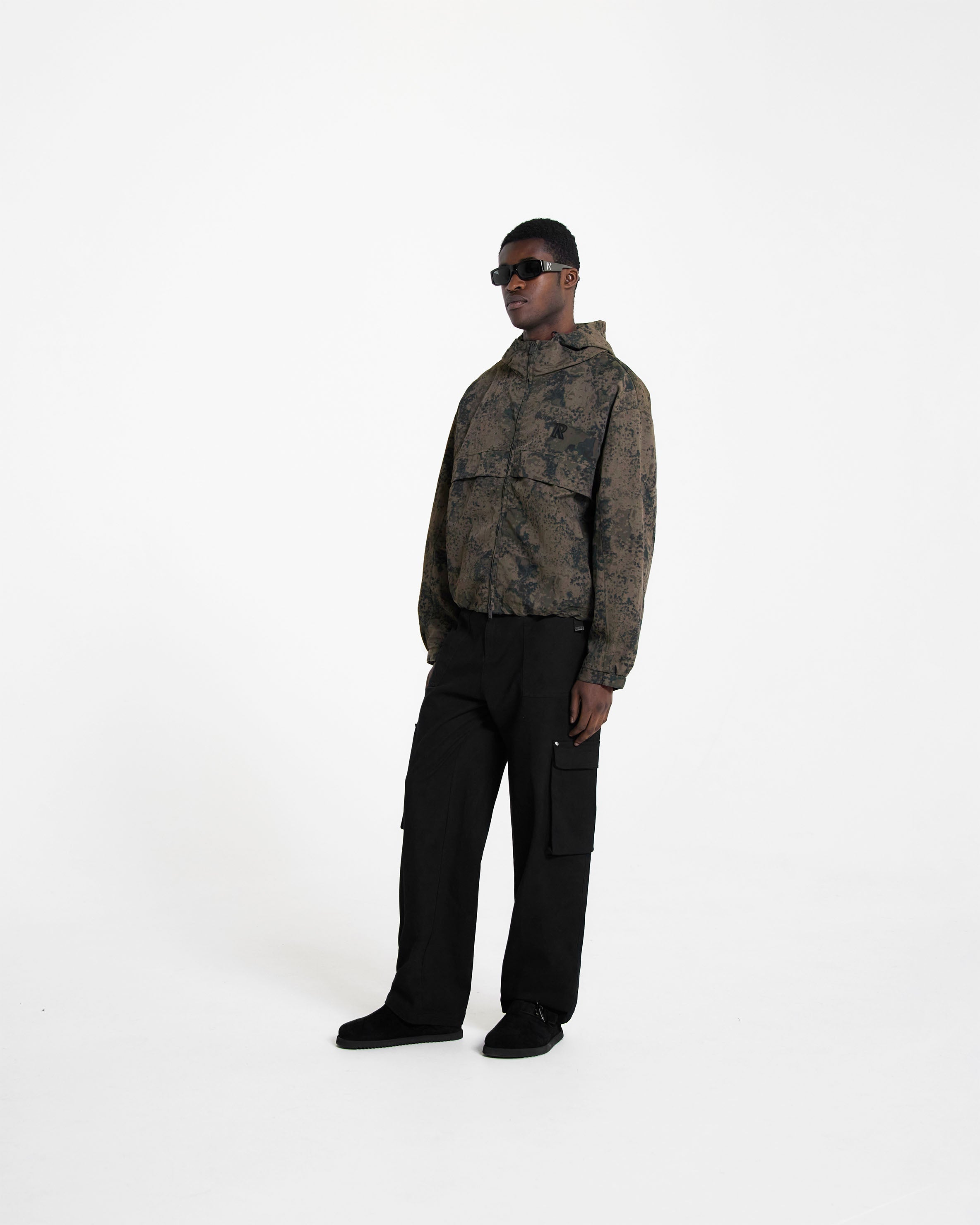 Men's Camo Hooded Track Jacket - Lightweight Athletic Zip Up Jacket for Running, Gym & Outdoor Sports