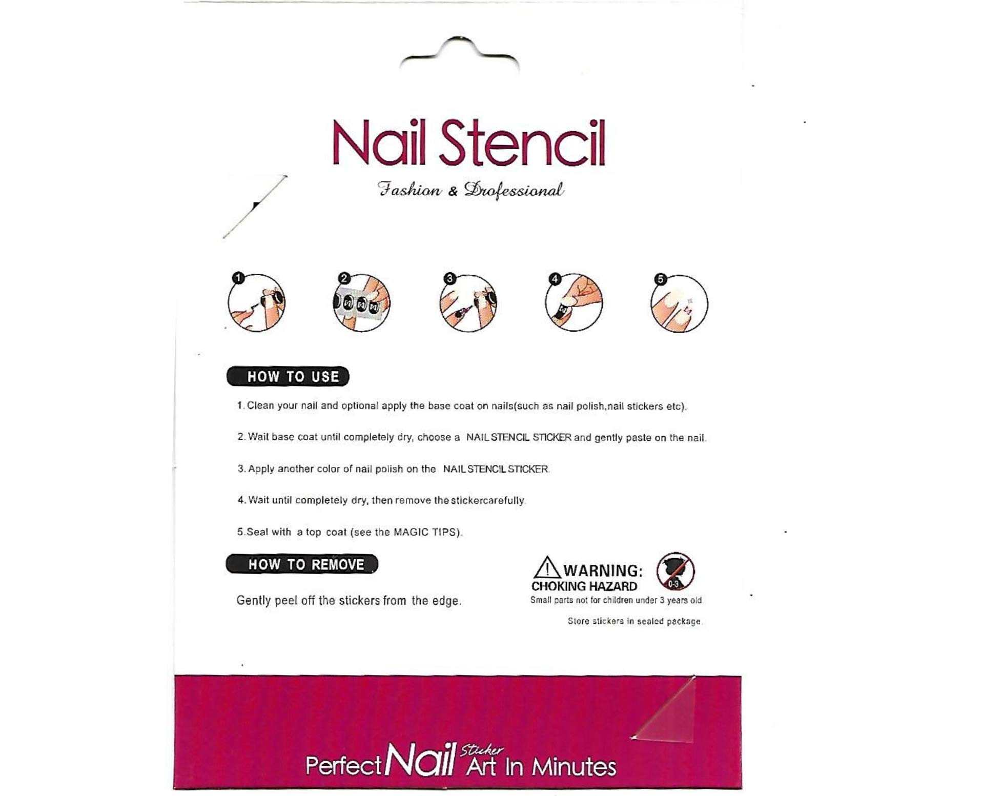 Premium Self-Adhesive Nail Stencils & Stickers - 3 Pack Manicure Art Kit for Salon & DIY Nail Designs | Perfect for Parties, Weddings & Home Nail Care