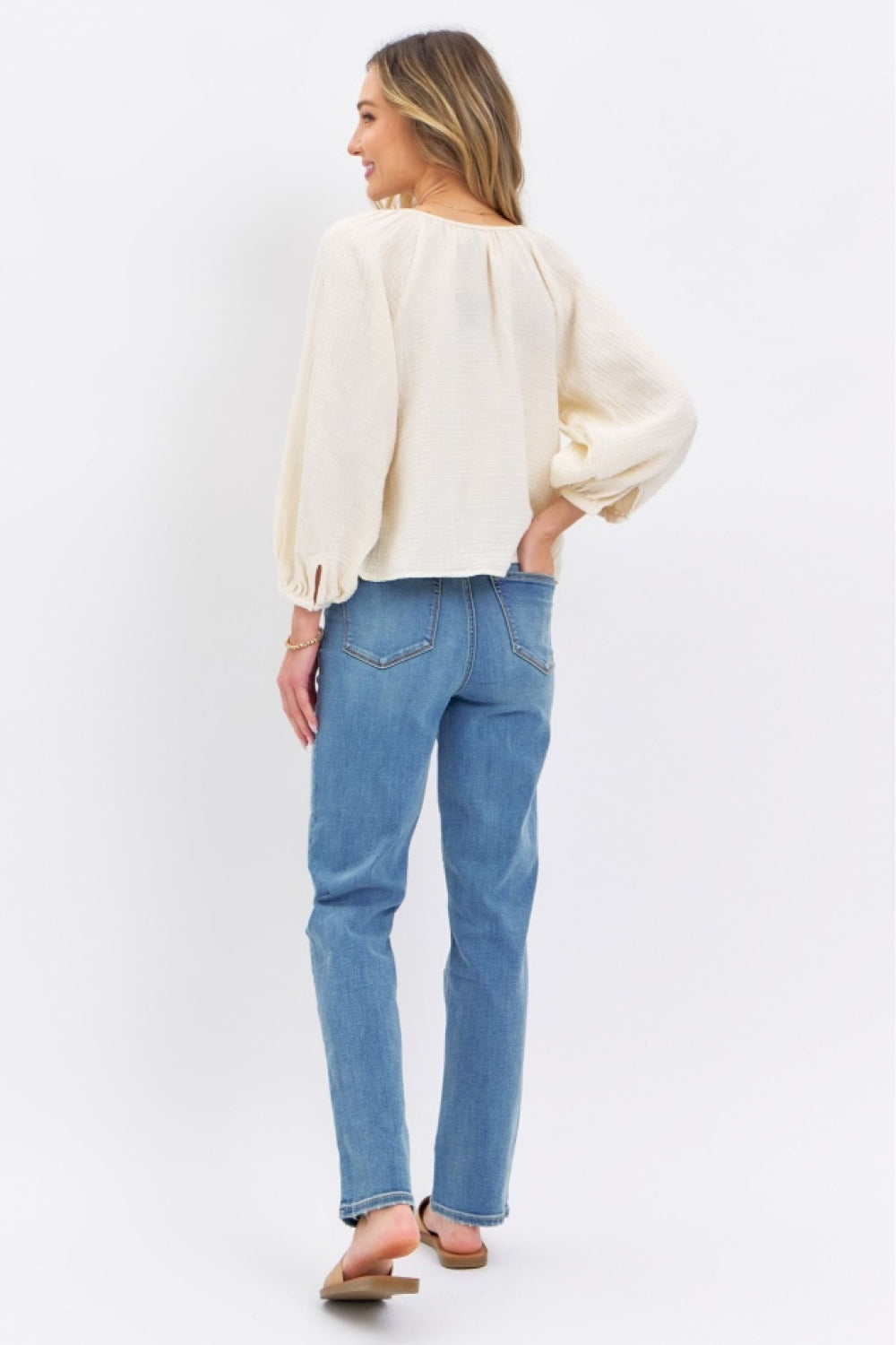 Judy Blue Women's High Waist Straight Leg Jeans - Classic Denim Pants for Casual Wear, Office & Everyday Comfort