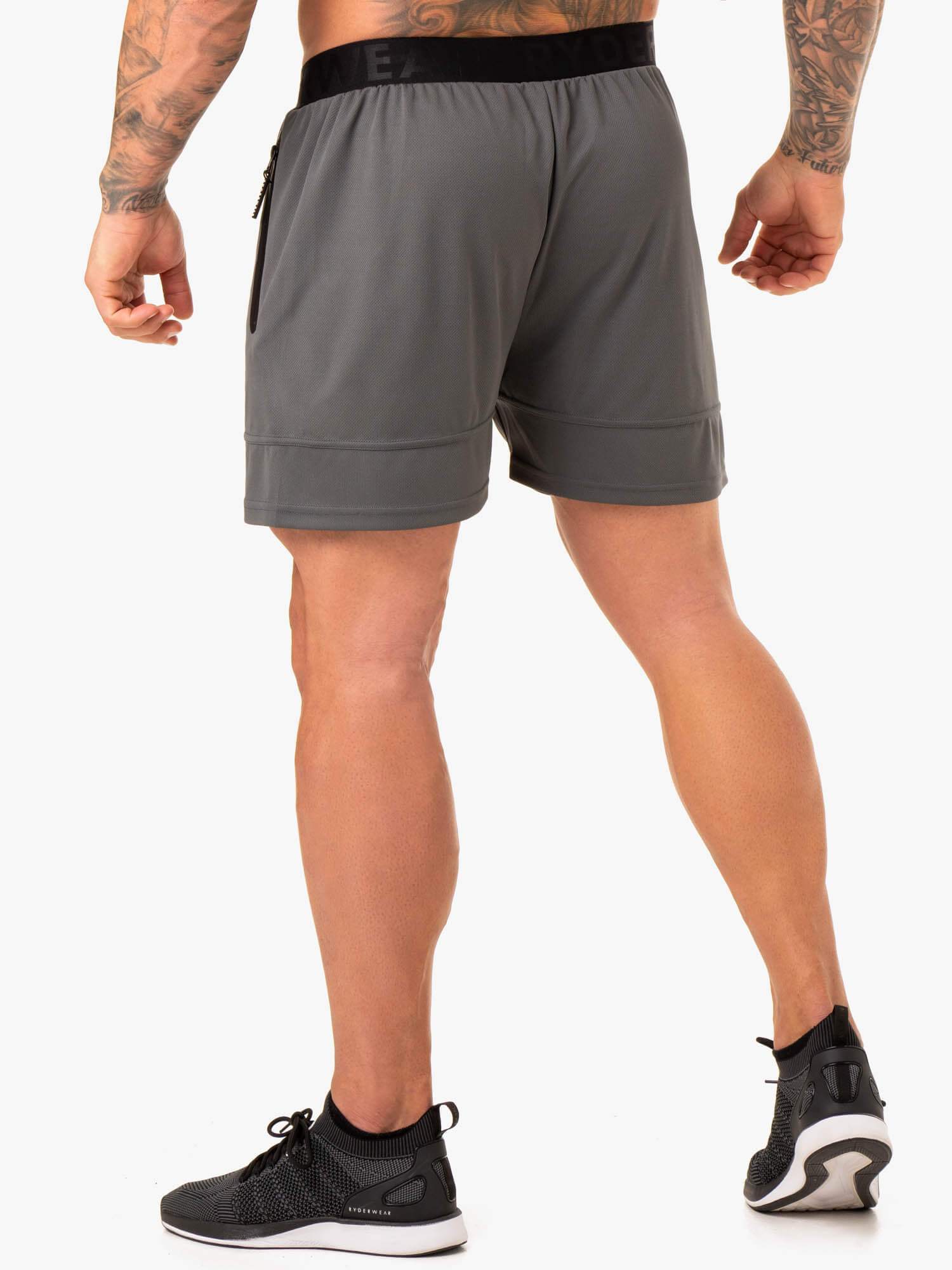 Men's Action Mesh Shorts - Charcoal Gray | Lightweight, Breathable & Quick-Dry for Running, Gym & Outdoor Activities