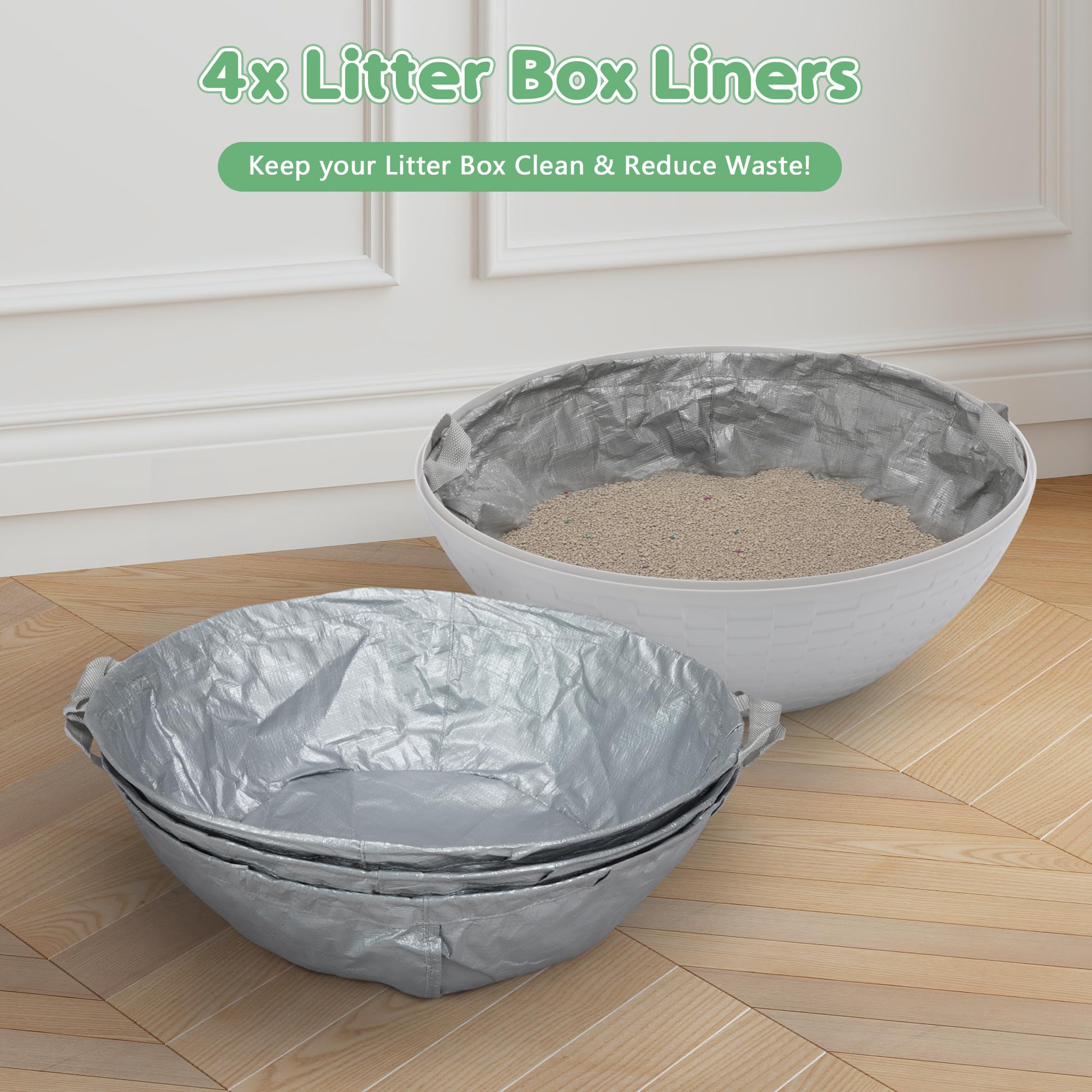 Eggloa6 Large Hidden Cat Litter Box with 4 Liners & Mat - Artificial Plant Enclosure Furniture for Cats, Kittens & Bunnies | Stylish DIY Pet Solution for Living Rooms & Bedrooms
