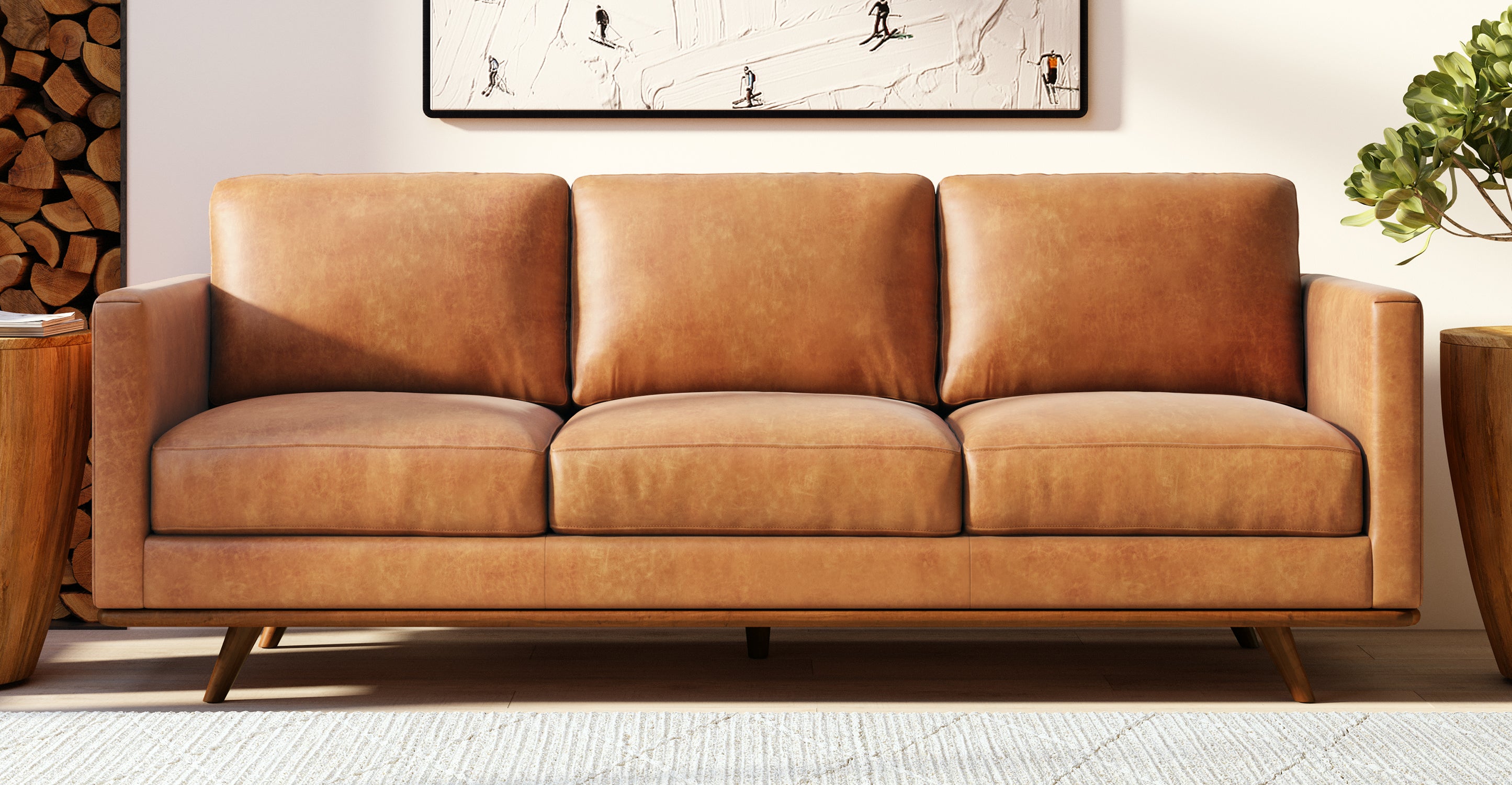 Modern Nolita Sofa - Comfortable Mid-Century Style Couch for Living Room, Lounge & Office - Perfect for Small Spaces & Apartment Decor