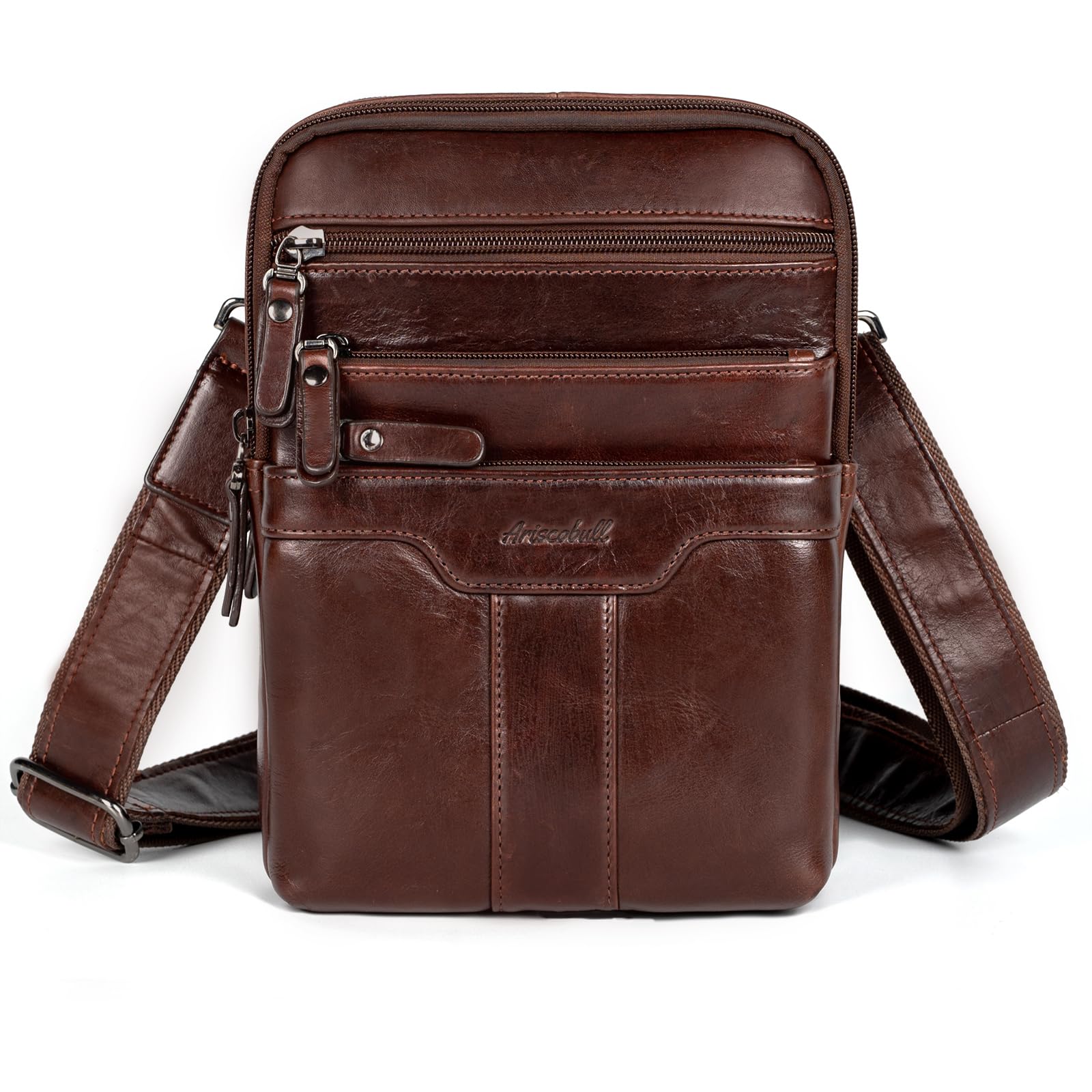 Premium Genuine Leather Messenger Bag for Men - Stylish Small Sling Shoulder Bag & Crossbody Man Purse - Perfect for Work, Travel & Everyday Use