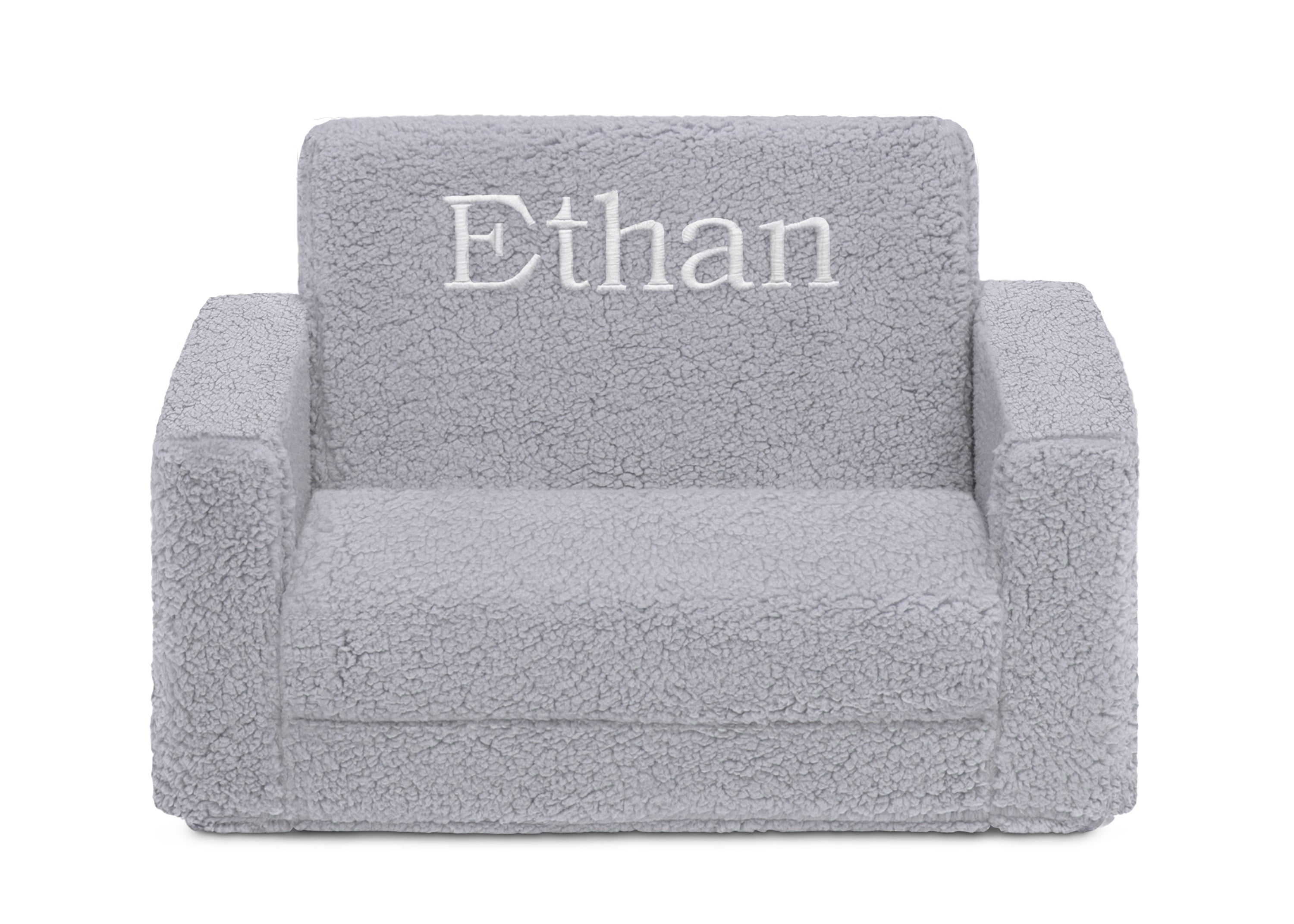 Personalized Cozee Flip Out Sherpa 2-in-1 Convertible Chair to Lounger for Kids - Soft Plush Kids Furniture for Bedroom, Playroom & Reading Nook