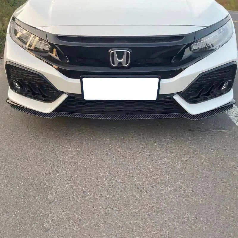 HFP Style Front Lip Spoiler for 2017-2021 Honda Civic 5DR Hatchback & SI - 3 Piece Set - Enhance Your Car's Sporty Look for Street Racing & Car Shows