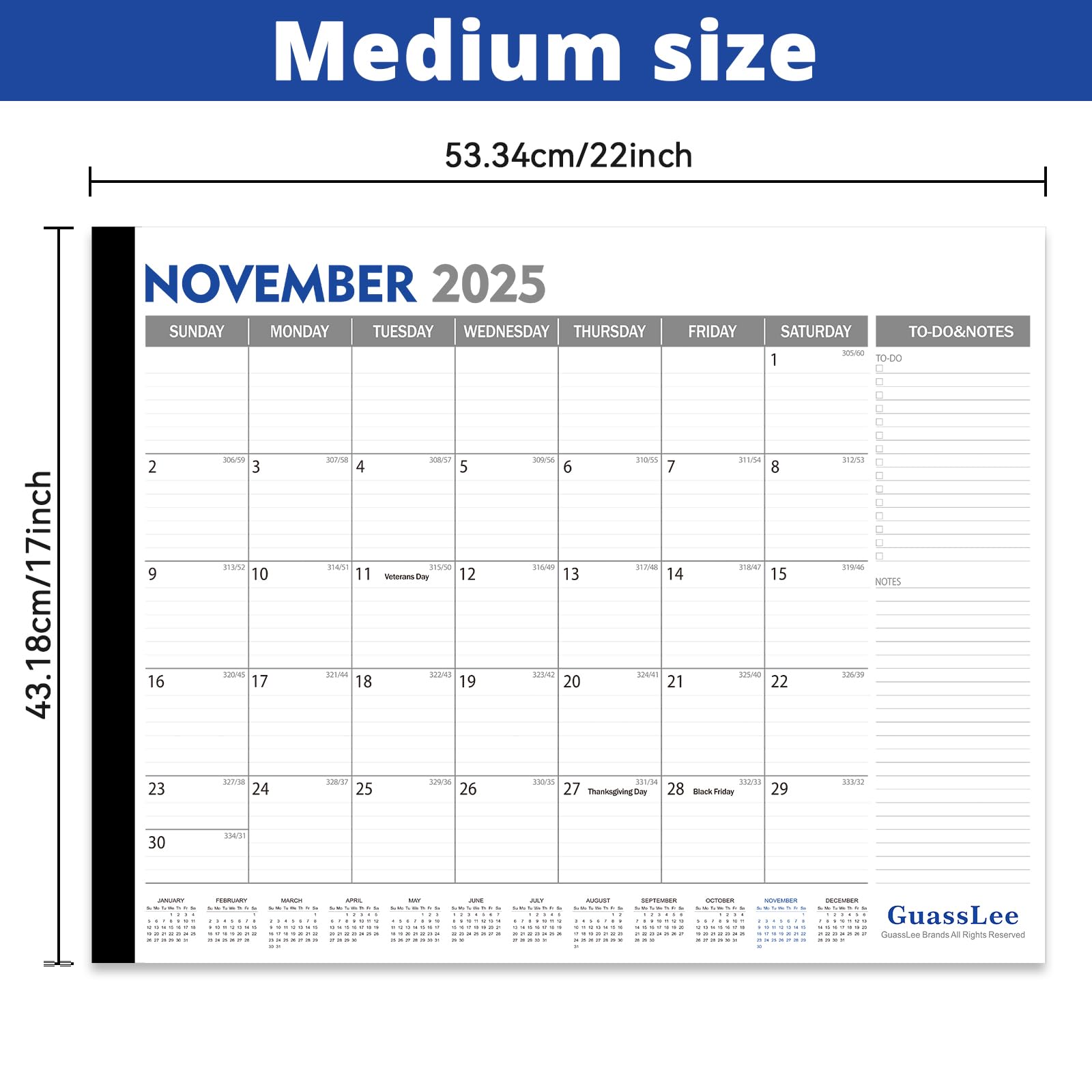 GuassLee 2025-2026 Large Desk Calendar 22
