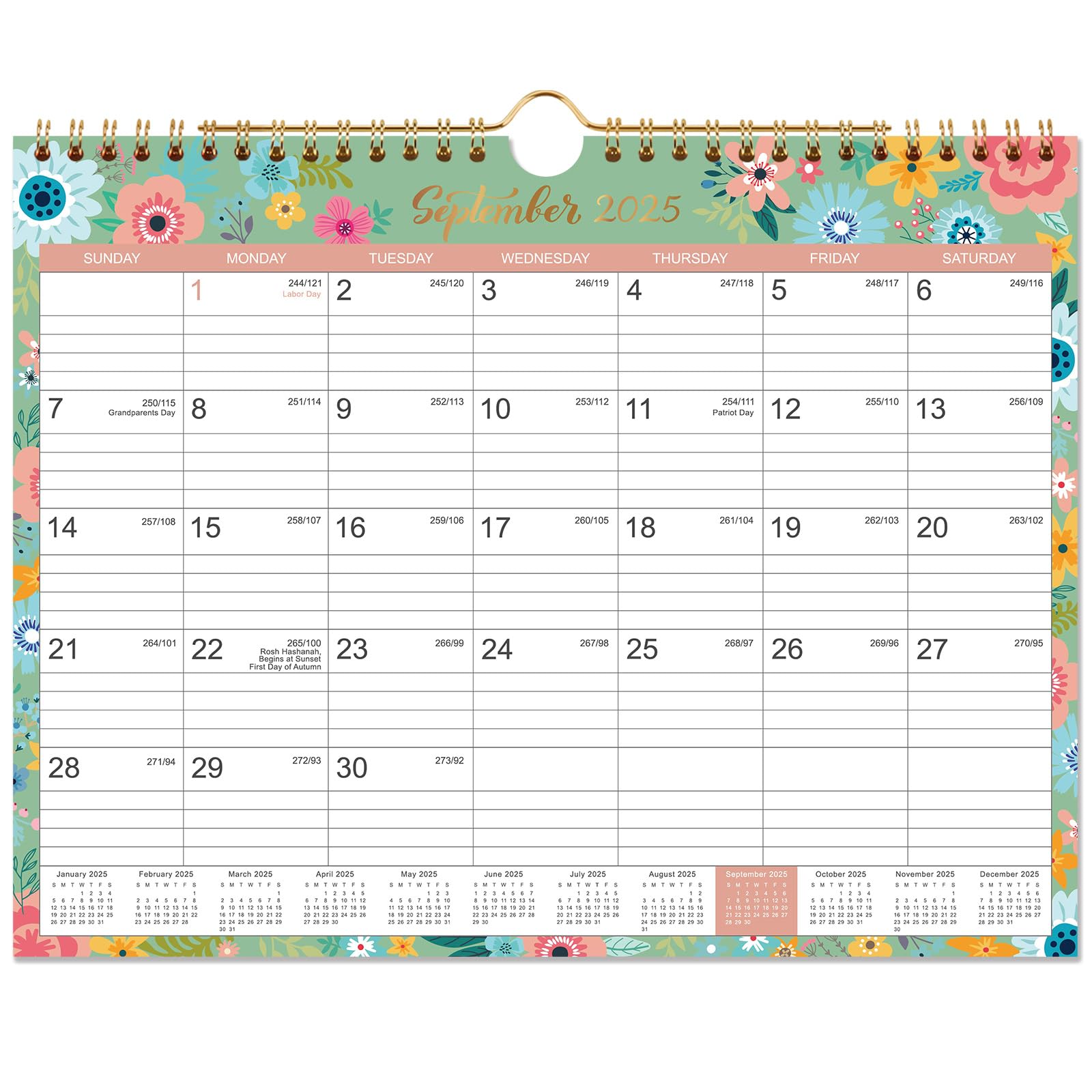 2025-2026 Wall Calendar - 18 Month Planner from July 2025 to December 2026 with Twin-Wire Binding, 11