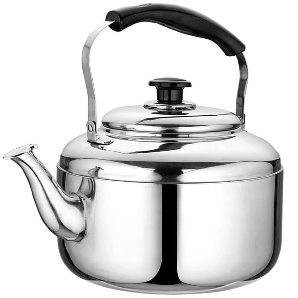 Premium 5L Stainless Steel Whistling Stovetop Tea Kettle - Durable Metal Tea Pot for Gas & Electric Stoves - Perfect for Home, Restaurant & Office Use - Ideal for Tea Brewing, Coffee Making & Hot Water Heating