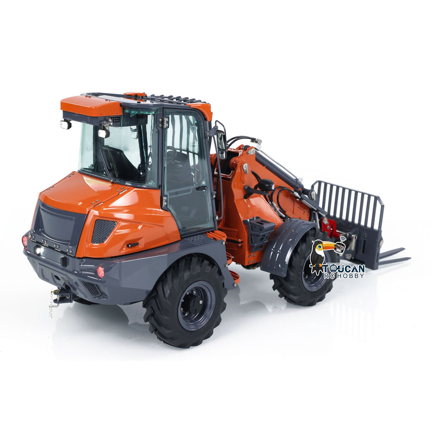 1/14 Scale LESU AT1050 4X4 Hydraulic RC Forklift Truck with Telescopic Arm - Painted & Assembled Model with ST8 Radio System - Perfect for Construction Site Simulation & Indoor RC Vehicle Play