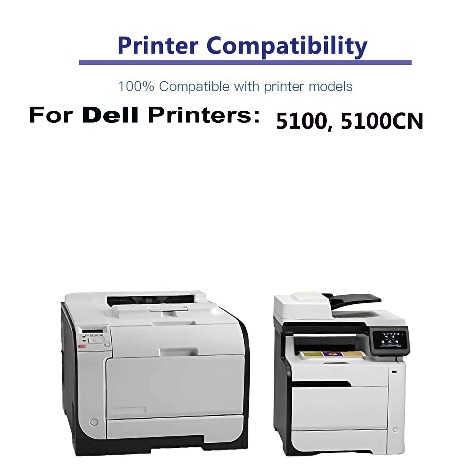 2-Pack High Yield 310-5808 Compatible Yellow Laser Toner Cartridge for Dell 5100 & 5100CN Printers - Perfect for Office & Home Printing Needs