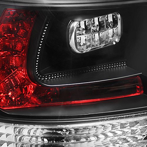 AKKON Black Bezel LED Tail Lights Brake Lamps Replacement for 2003-2007 VW Touareg SUV - 4pc Set, Enhanced Visibility & Style for Night Driving & Custom Car Upgrades
