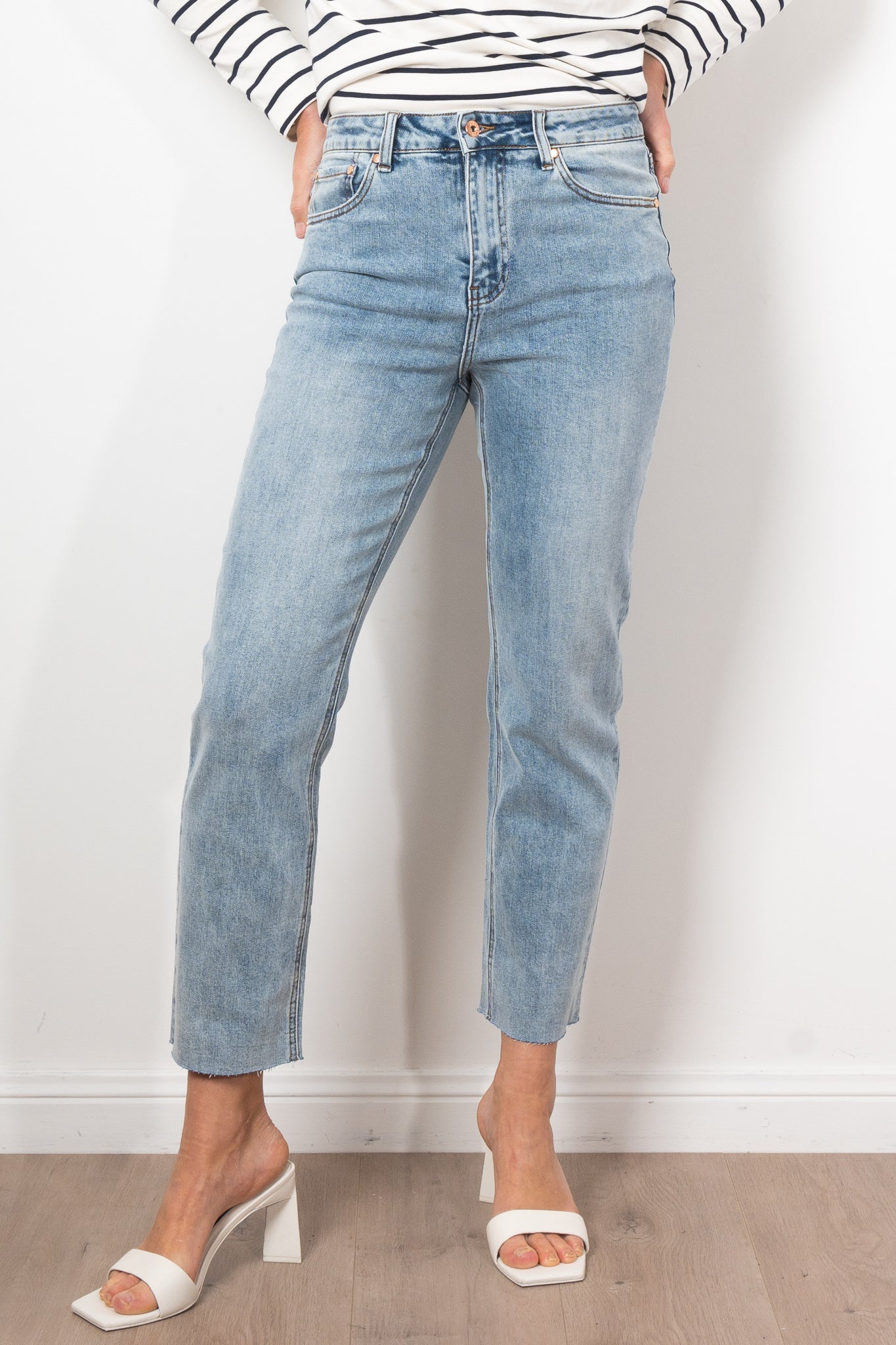 Kireina Rose Jean Sun Bleached Women's High Waist Distressed Denim Jeans - Perfect for Casual Outfits, Streetwear, and Everyday Wear
