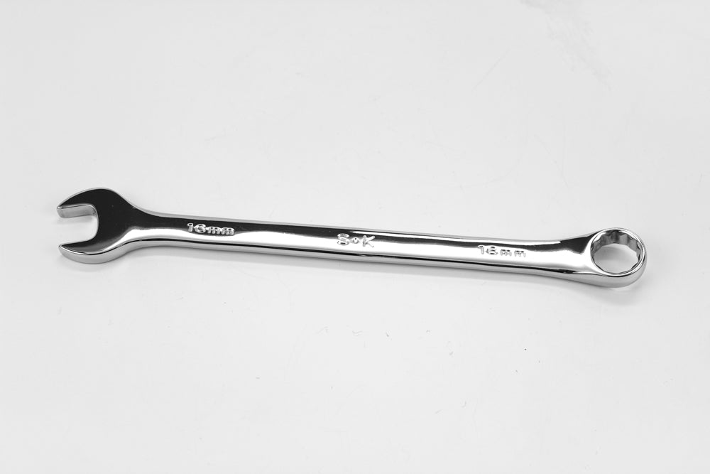 16mm 12-Point Metric Long Combination Chrome Wrench - Professional Automotive & Industrial Tool for Tight Spaces and Heavy-Duty Applications