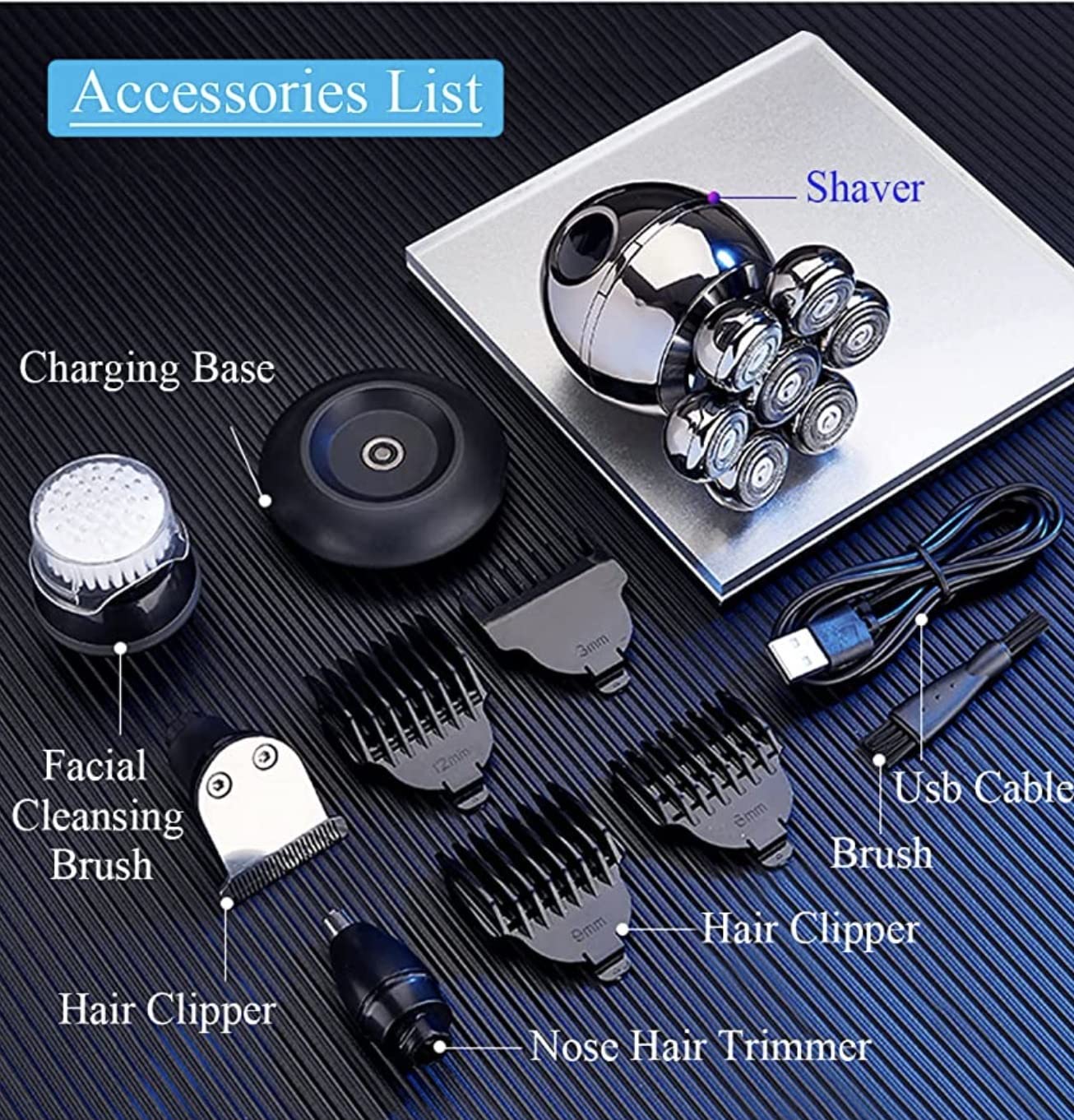 5-in-1 Electric Head Shaver for Bald Men - Rotary Shaving System with LED Display | Perfect for Travel, Gym & Daily Grooming Routine