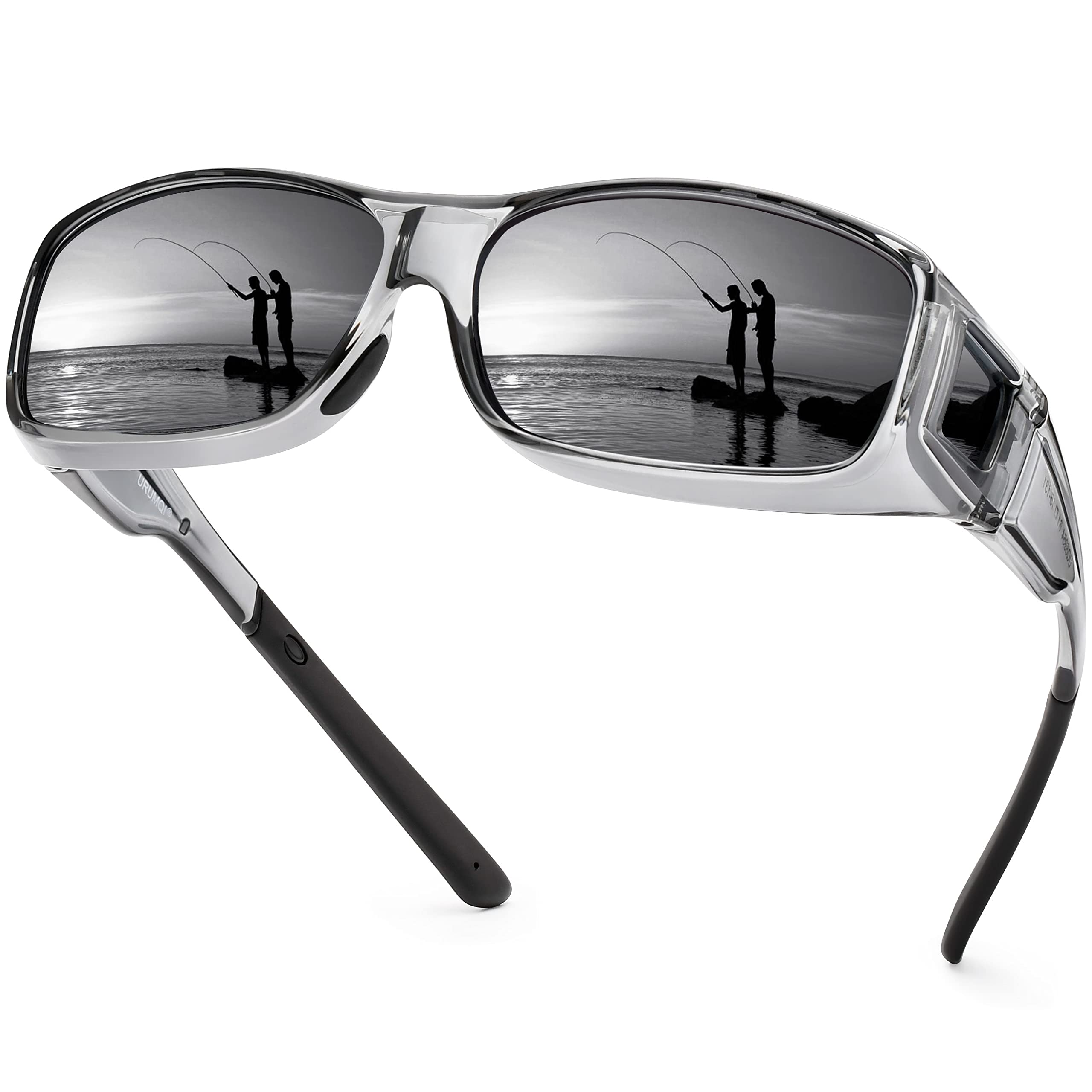 URUMQI Polarized Sunglasses for Men & Women - Wrap Around Driving Glasses with UV400 Protection - Perfect for Outdoor Activities, Driving & Sports