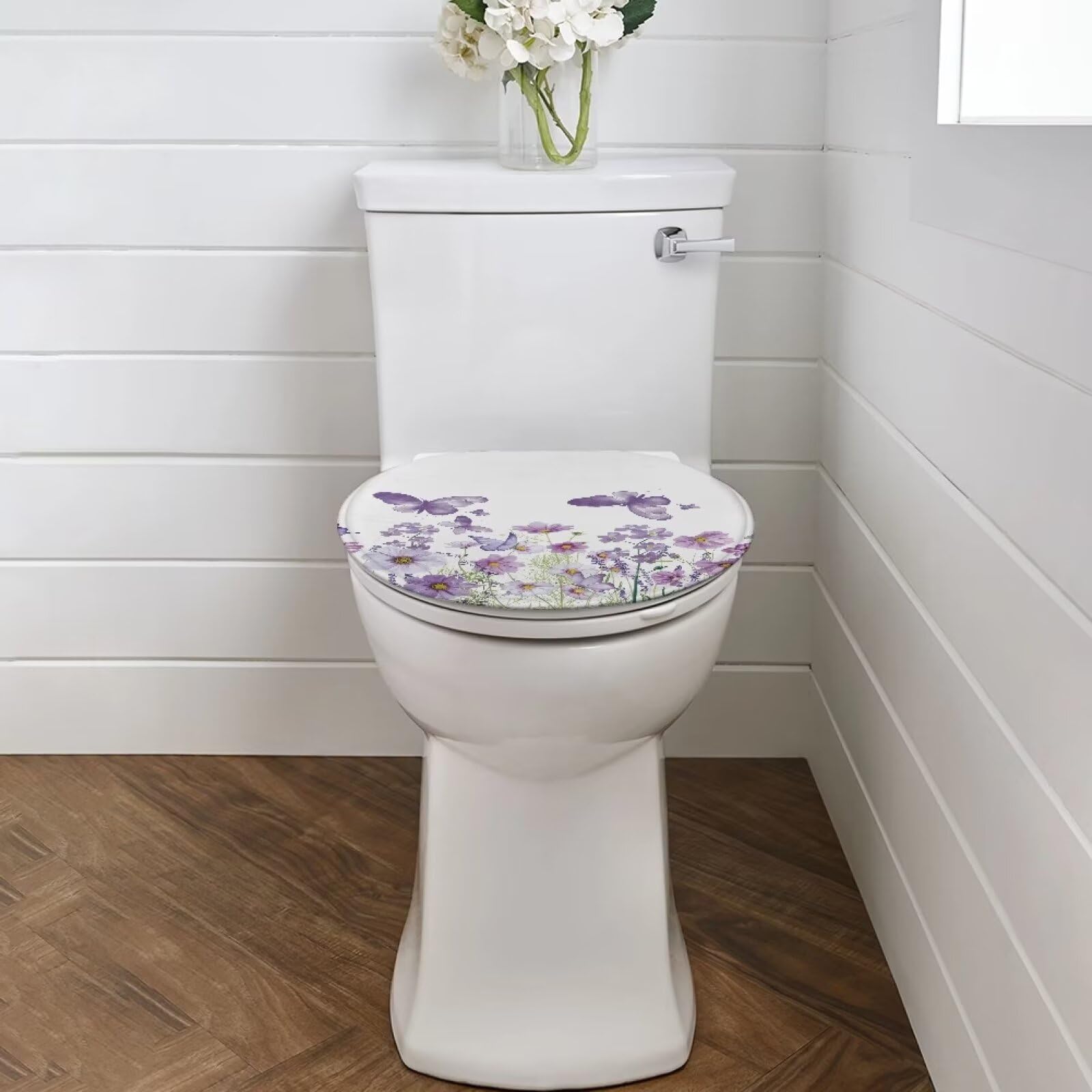 Soft Absorbent Purple Toilet Seat Cover - Aesthetic Elongated Toilet Lid Cover for Bathroom Decor, Fits Most Standard Toilets - Perfect for Home, Hotel & Spa Bathroom Accessories