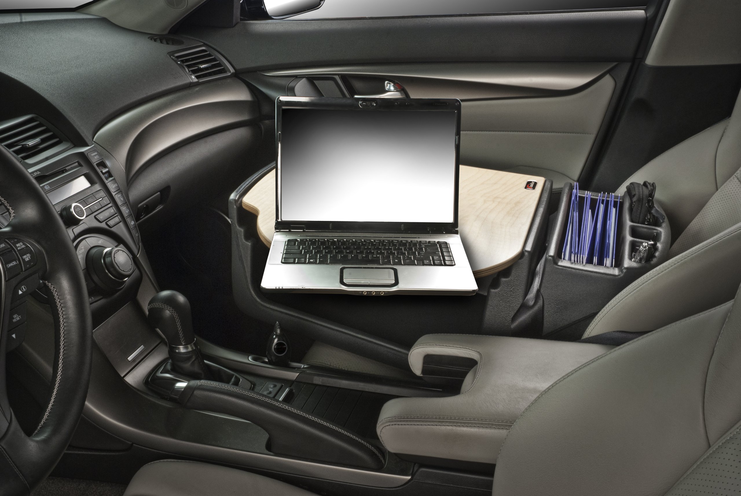AutoExec AUE22000 RoadMaster Car Desk - Premium Birch Finish Laptop Workstation for Cars, Trucks & SUVs - Perfect for Remote Work, Business Travel & Mobile Office Setup