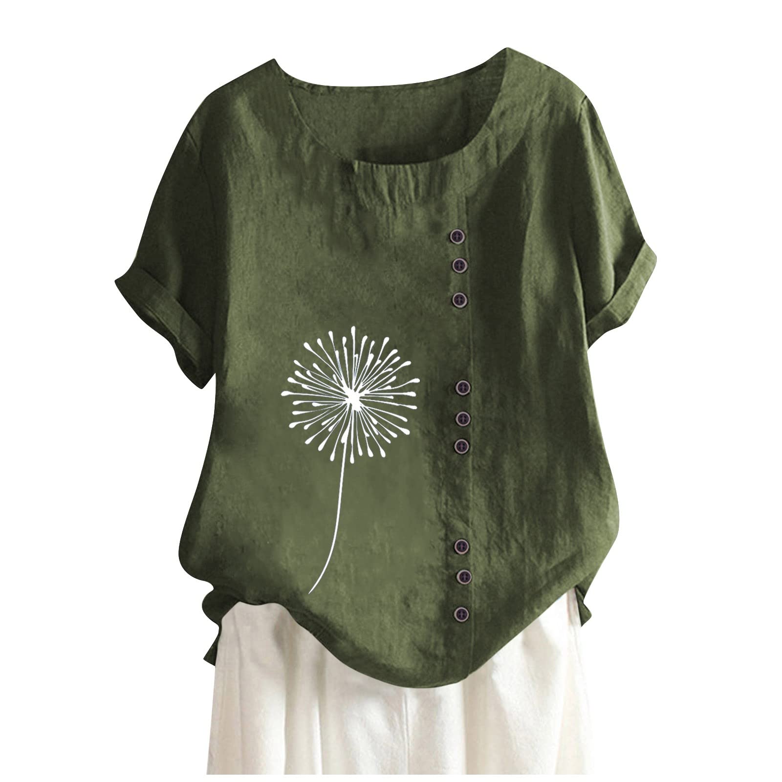 Women's Independence Day Print Blouse - Casual & Cute Short Sleeve Summer Top for 4th of July Celebrations | Perfect for BBQ Parties, Beach Outings & Patriotic Events