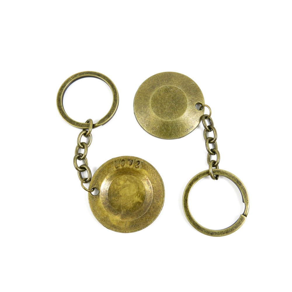 Antique Bronze Keychain - Vintage Love Disc Key Ring for Jewelry Making, DIY Charms & Key Tags (KC0290) - Perfect for Gifts, Handmade Crafts & Accessories