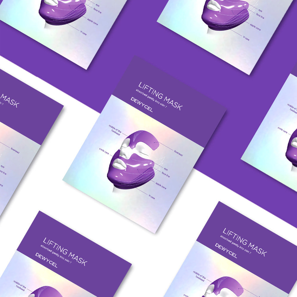 DEWYCEL 7 Lifting Mask 1 Pack (16g, 4 Sheets) - Anti-Aging Face Mask for Firming & Hydrating Skin - Perfect for Spa Night & Self-Care Routine