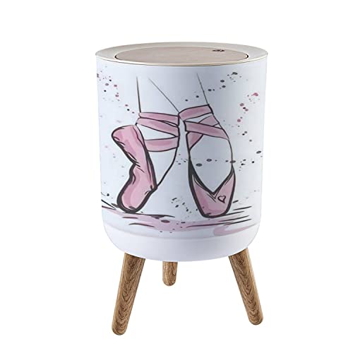 Boho Nursery Trash Can with Lid - 7L/1.8 Gallon Press Top Dog Proof Wastebasket for Teen Girls Bedroom & Dorm Decor - Modern Fashion Style Hand Round Recycle Bin - Perfect for Home, Office, and Kids Room Organization