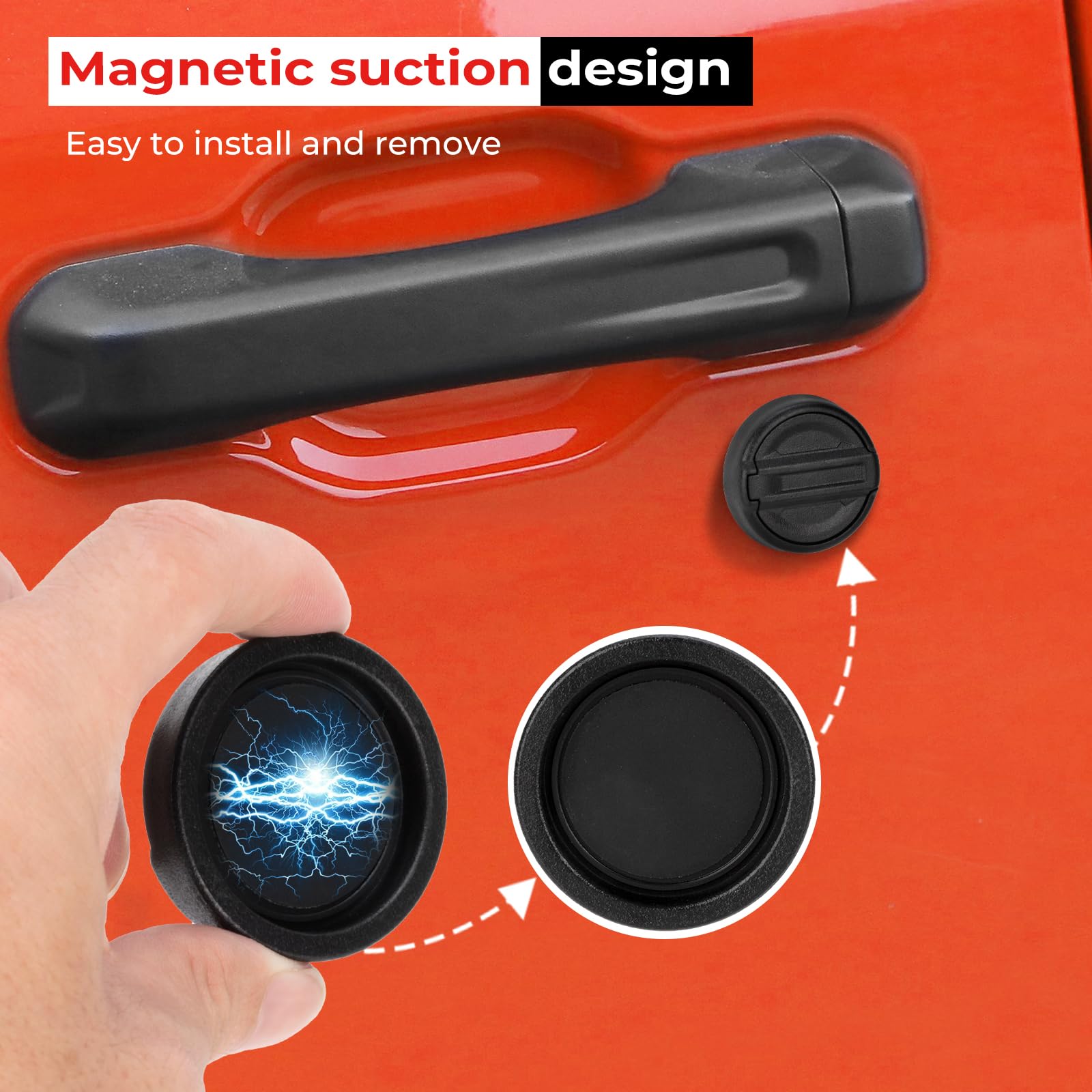 **2018-2024 Jeep Wrangler JL & Gladiator JT Magnetic Keyhole Covers – Front Door Lock Protection Accessories | Weatherproof & Anti-Theft Security for Off-Road & Daily Driving**
