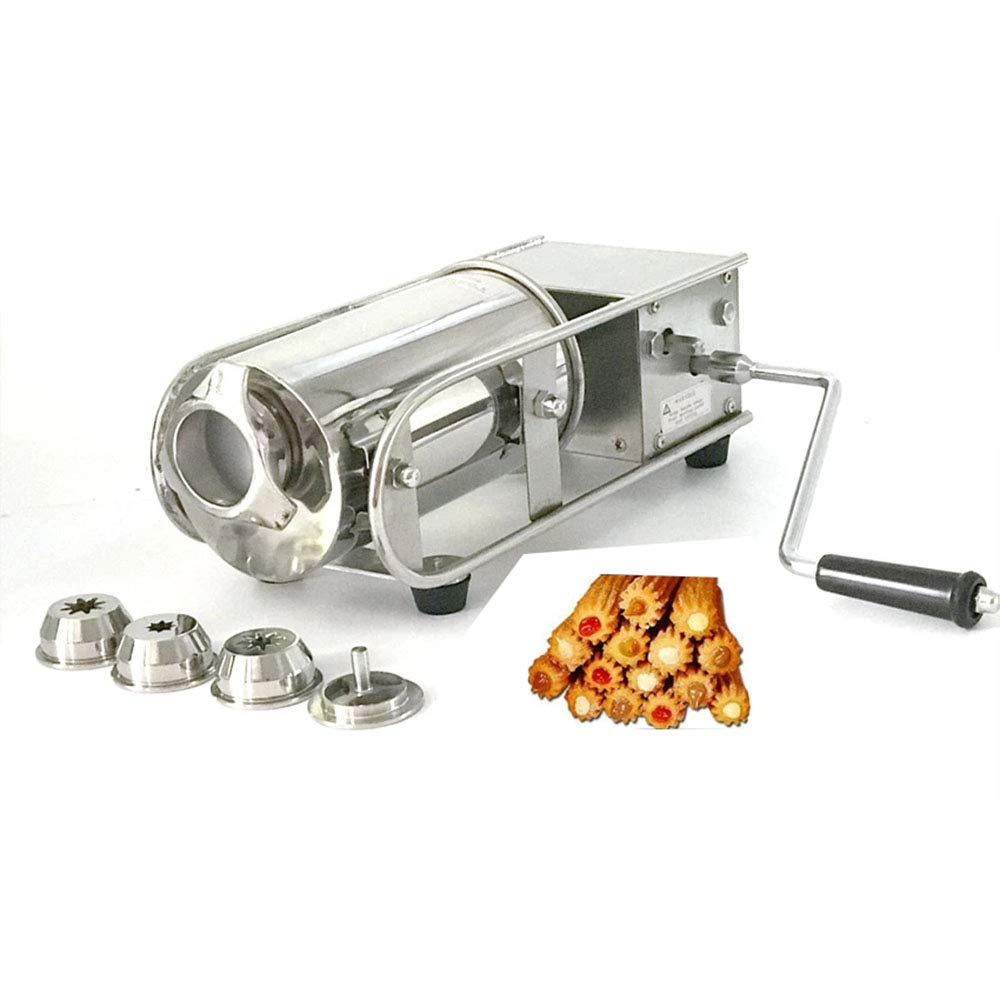 Stainless Steel 2L Manual Horizontal Churros Maker Machine - Perfect for Home Kitchens, Street Food Vendors, and Party Snack Preparation
