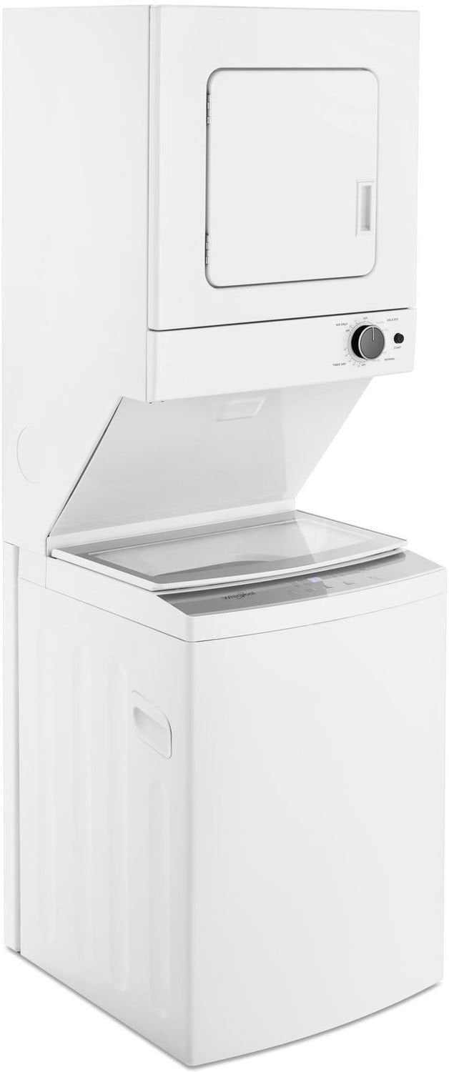 Whirlpool YWET4024HW White Electric Laundry Center - 27 Inch Washer & Dryer Combo for Small Spaces, Apartments & RVs - Energy Efficient Front Load Laundry Machine with Multiple Wash Cycles
