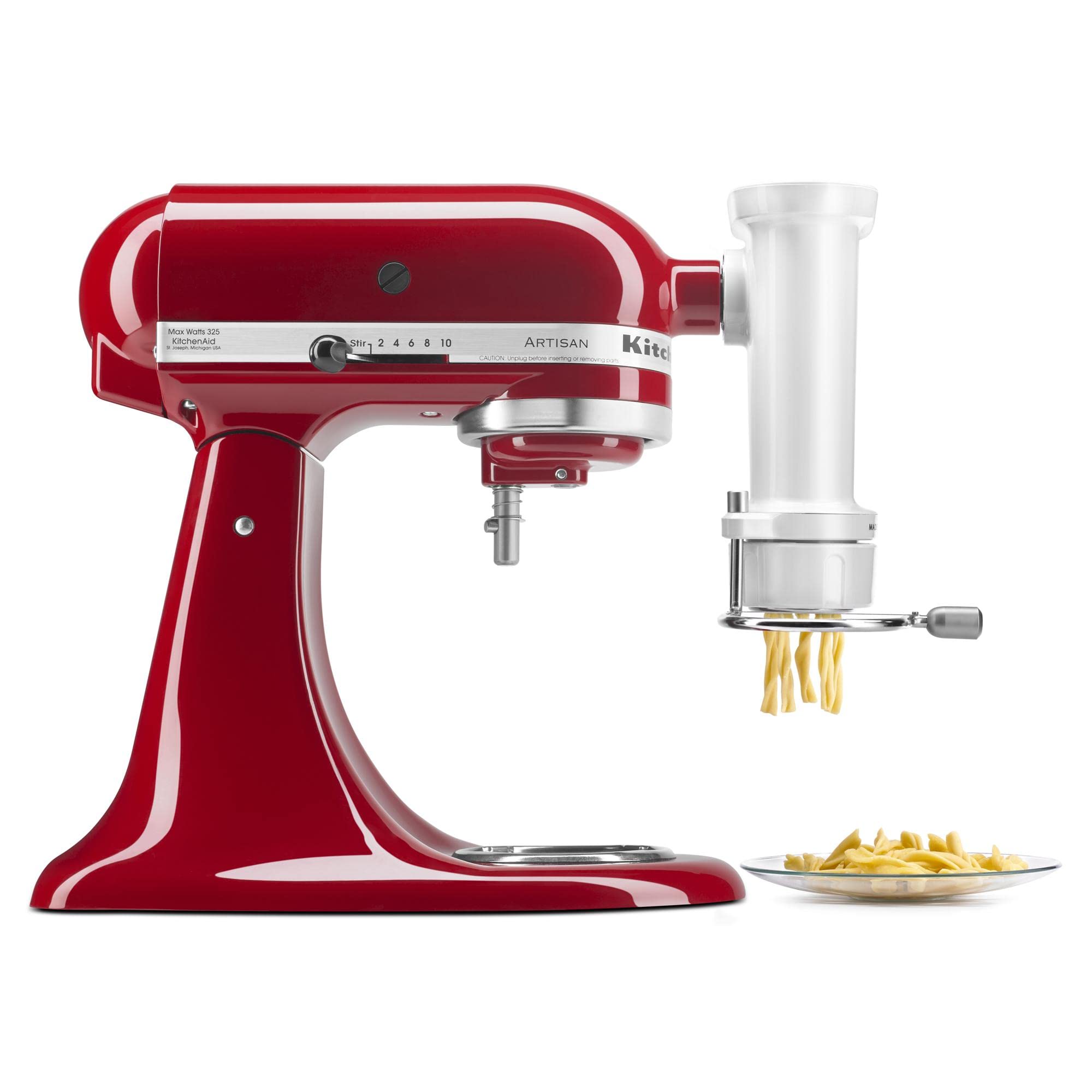 KitchenAid KSMPEXTA Gourmet Pasta Press Attachment - 6 Interchangeable Plates for Homemade Pasta | White Stand Mixer Accessory | Perfect for Italian Cuisine, Family Dinners & Restaurant-Style Meals