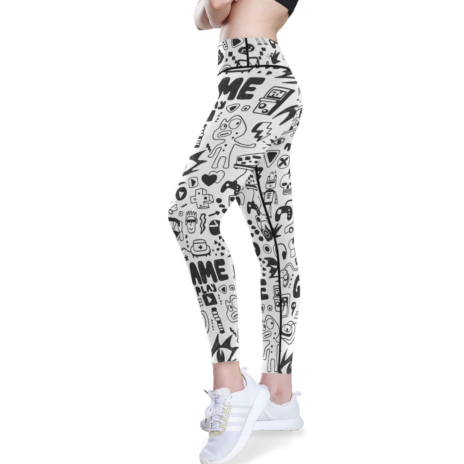 Stretchy High Waist Yoga Pants for Women - Tummy Control Workout Leggings with Pockets | Running & Gym