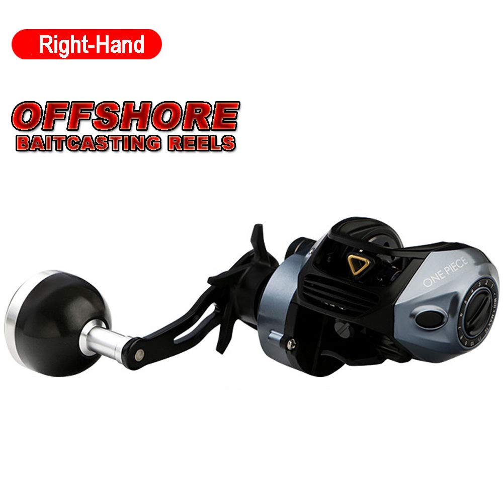 Premium Offshore Baitcasting Reel - Carbon Fiber Lightweight Design with One-Piece Handle | 7.1:1 High Speed Gear Ratio | 12+1BB Magnetic Brake System | Saltwater Boat Fishing Reel (HZ100-Right Hand) - Perfect for Deep Sea Fishing & Big Game Angling