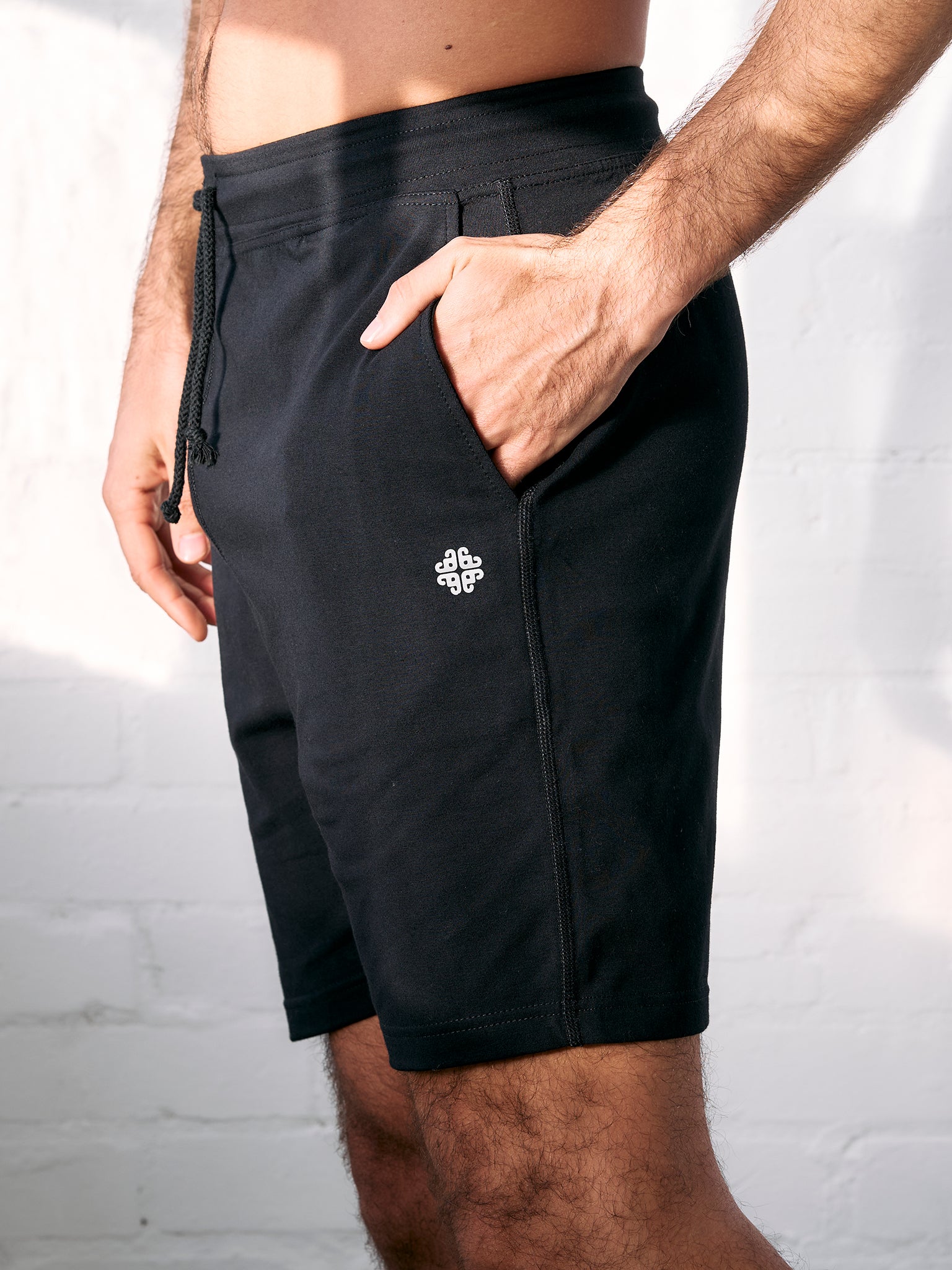 Men's Cotton Drawstring Shorts - Comfortable & Breathable Casual Shorts for Summer, Gym, Lounge & Outdoor Activities - Black