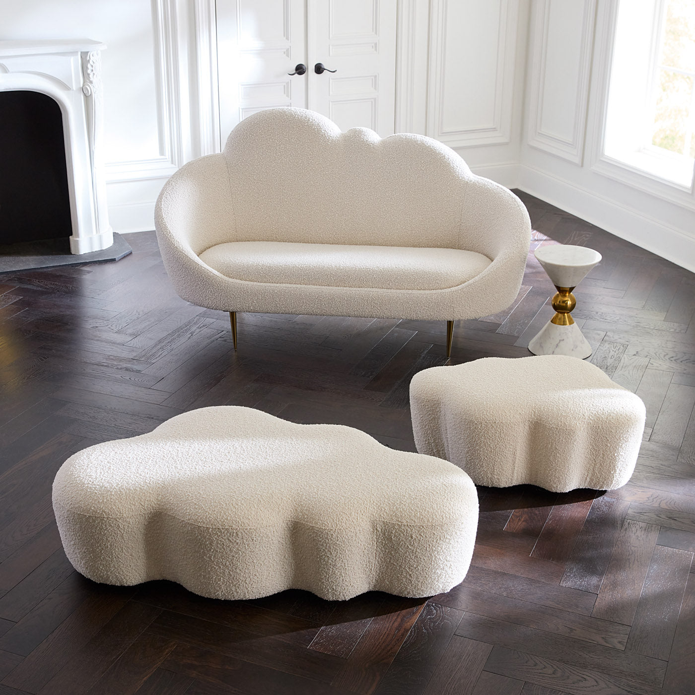 Ether 69.5 Cloud Settee - Modern Comfortable Sofa for Living Room, Lounge & Office | Soft Fabric Upholstered Couch with Plush Cushions | Perfect for Relaxing, Entertaining & Small Spaces
