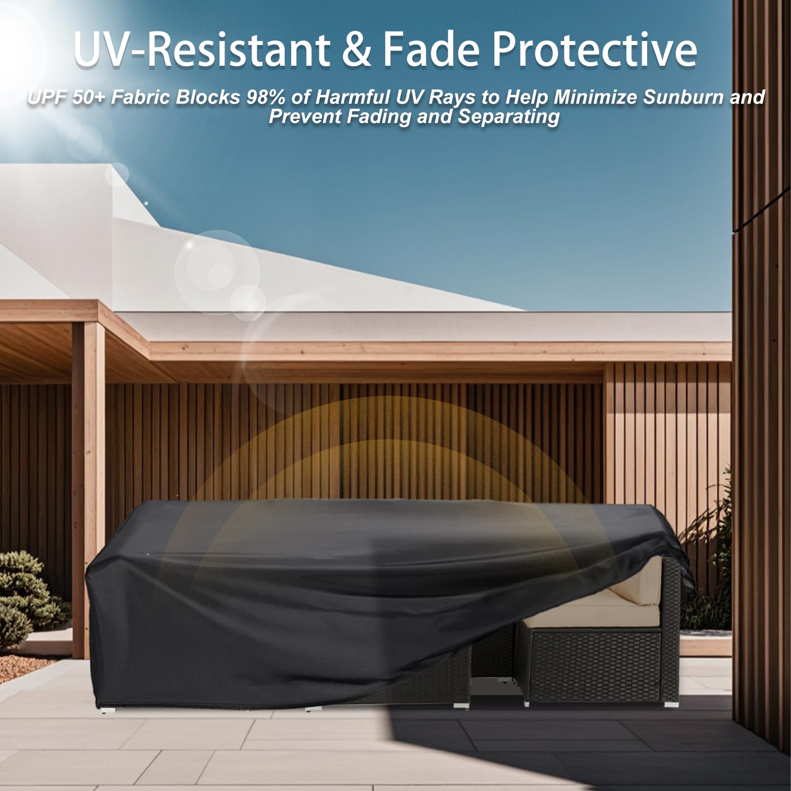 Waterproof Patio Furniture Cover Set for Rectangular Table & Chairs - Durable Outdoor Sectional Sofa Protector with Tear-Resistant Dustproof Fabric (74