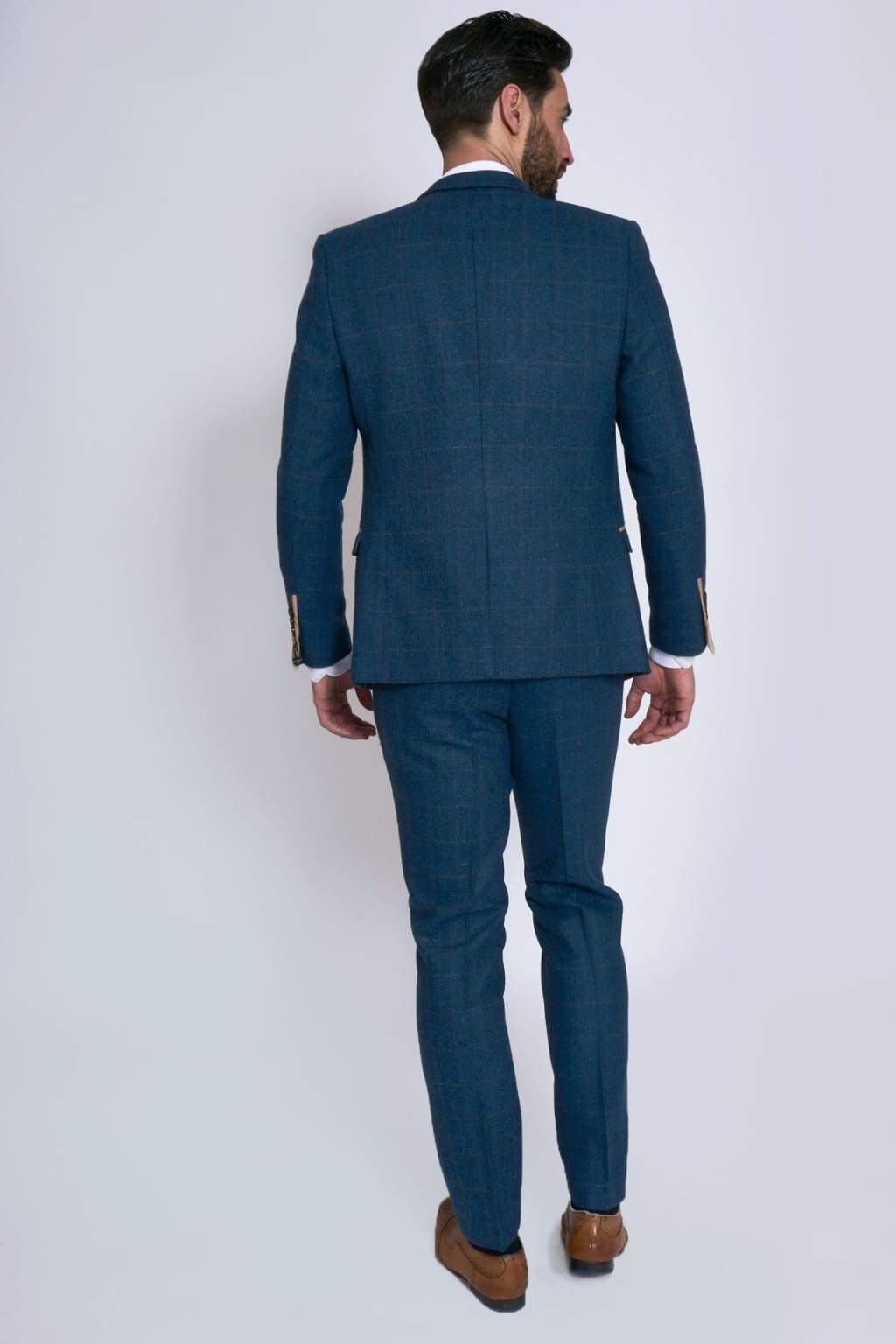 Marc Darcy Dion Blue Tweed 2 Piece Suit for Women - Elegant Office & Wedding Blazer Set - Perfect for Business Formal, Cocktail Parties & Special Occasions