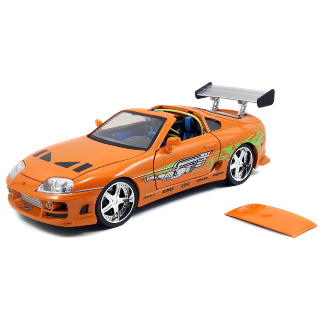 1:24 Scale Brian's 1995 Toyota Supra Orange Diecast Model Car - Fast and Furious Movie Replica - Perfect for Collectors, Movie Fans, and Display Shelves