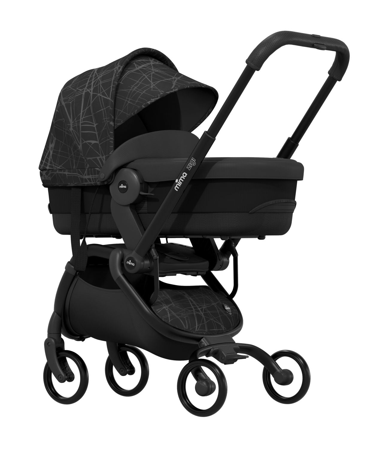 Mima Zigi 3G Baby Bassinet Stroller - Lightweight Travel Cot with Adjustable Canopy for Newborns | Perfect for Airplane Travel, Shopping & Outdoor Walks
