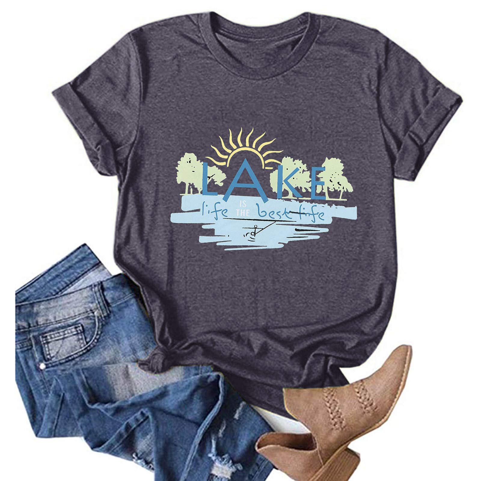 Women's Short Sleeve Casual T-Shirt - Stylish O-Neck Loose Blouse Top for Summer | Perfect for Beach Outings, Daily Wear & Office Casual