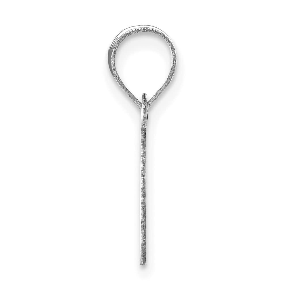 14K White Gold Polished Bubble Letter 