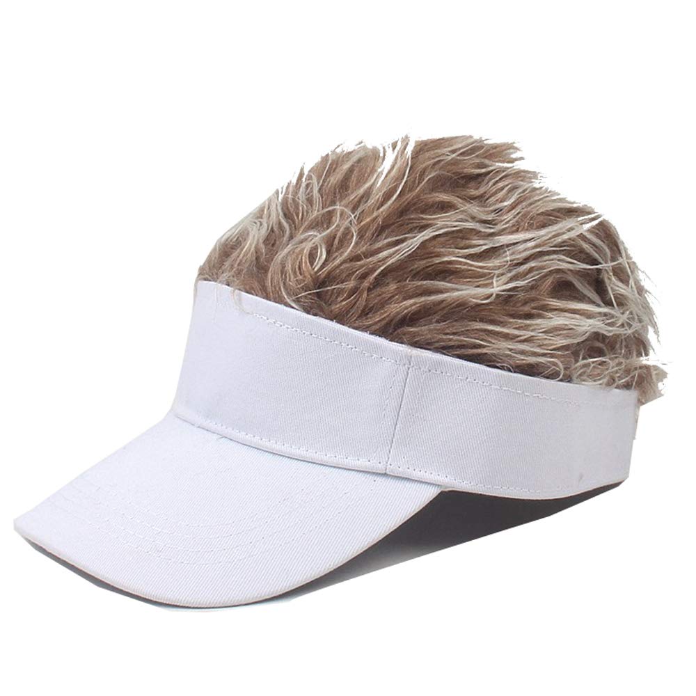 YEKEYI Fake Hair Baseball Cap with Wig - Spiked Hair Cycling Bike Hat for Men, Women & Kids - Perfect for Costume Parties, Cosplay & Halloween