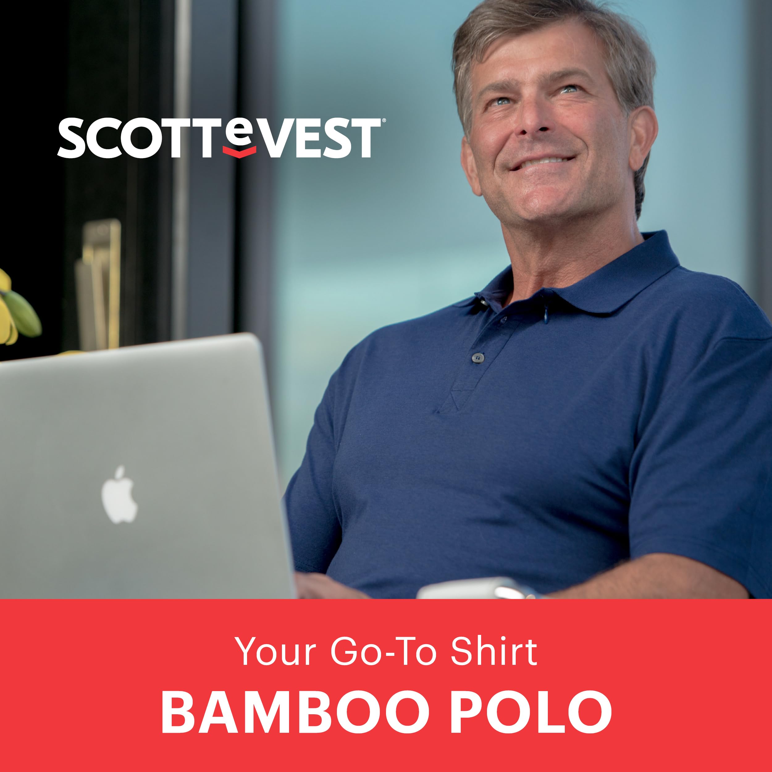 SCOTTeVEST Men's Travel Polo Shirt with 3 Hidden Pockets - Moisture Wicking & Breathable Performance Shirt for Outdoor, Business, Golf & Casual Wear