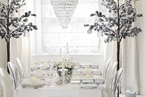 2xhome Set of 4 Louis Style Ghost Armchairs - Modern Mid Century Designer Dining Room Chairs with Lounge Arms - White Accent Seats for Living Room, Dining Area & Office Decor