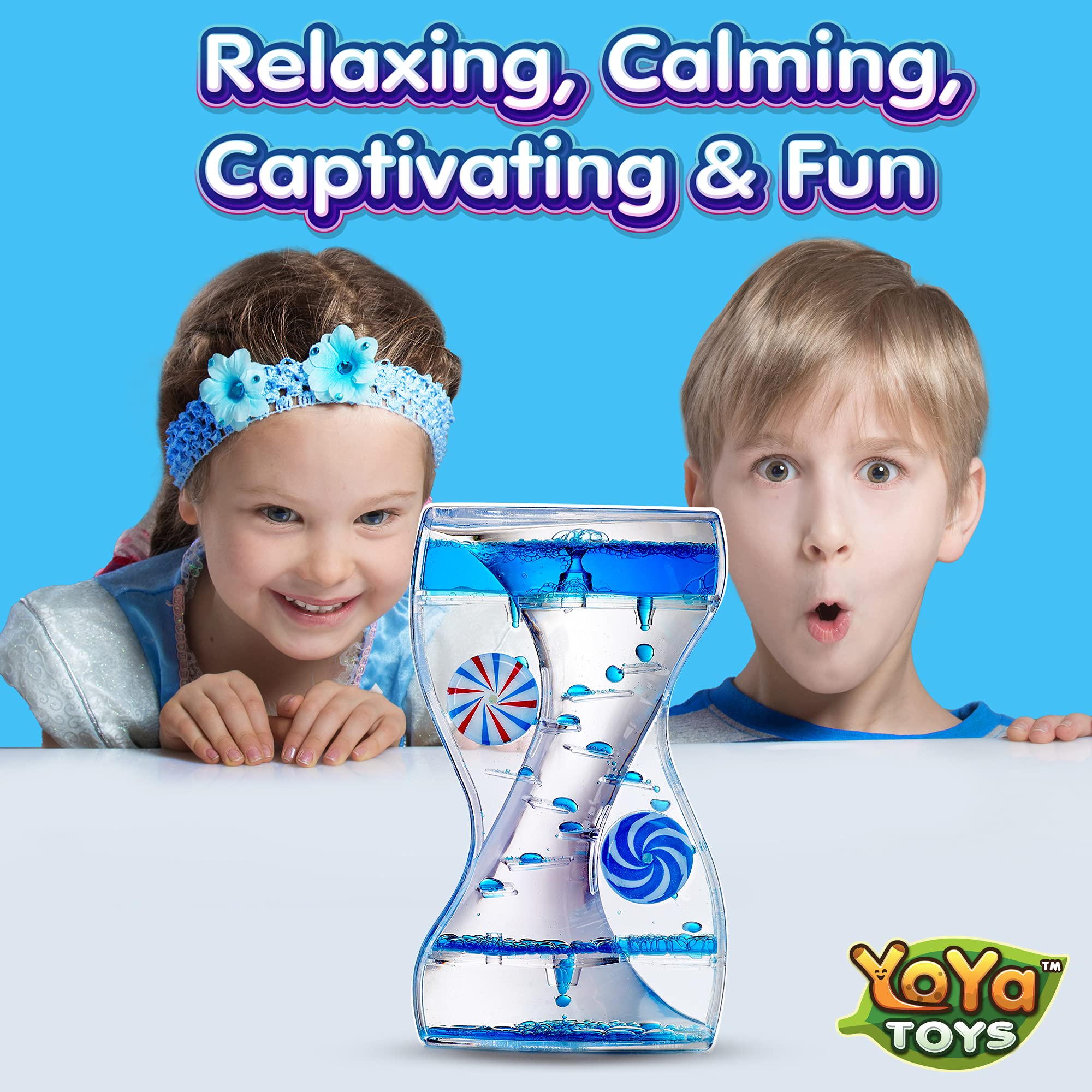 YoYa Toys Liquimo Liquid Motion Bubbler - Dual Wheel Sensory Fidget Toy for Kids & Adults - Stress & Anxiety Relief, Autism Calming Tool - Desk Decor, Office Timer, Holiday Stocking Stuffer (Perfect for Classrooms, Therapy & Home Relaxation)