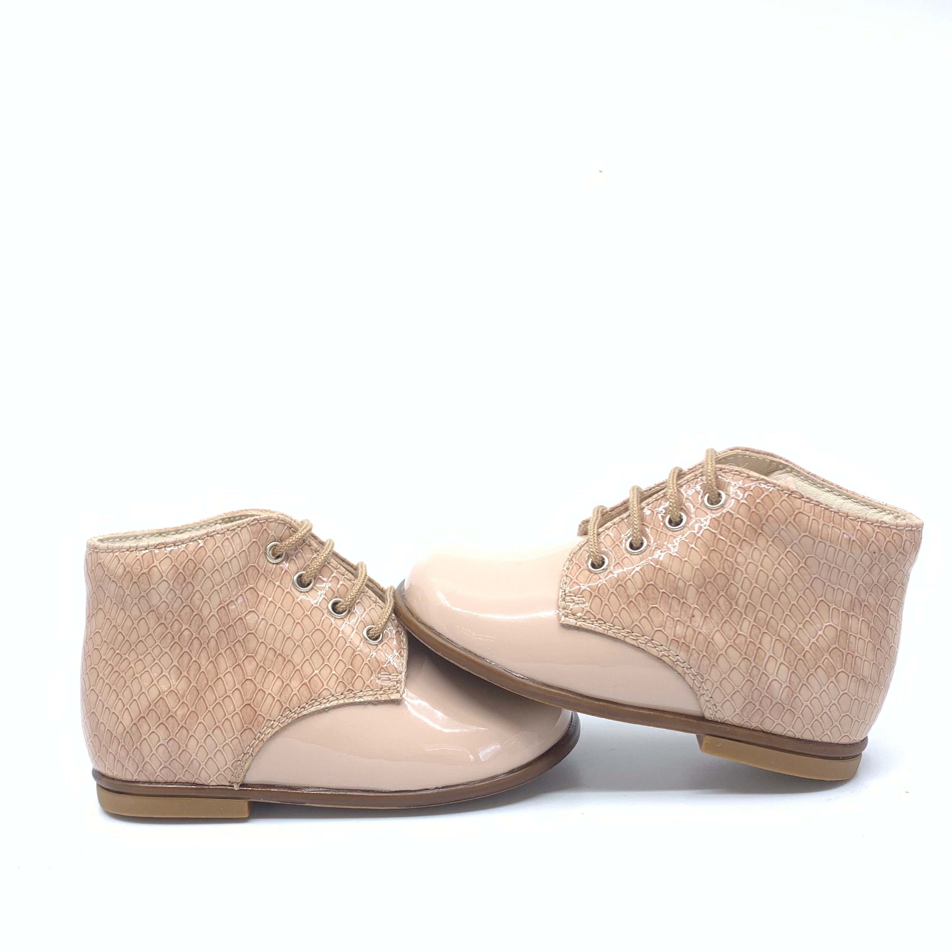 Beberlis Soft Nude Pink Knit Baby Booties for Newborns & Infants - Cozy & Stylish First Walkers for Winter & Special Occasions