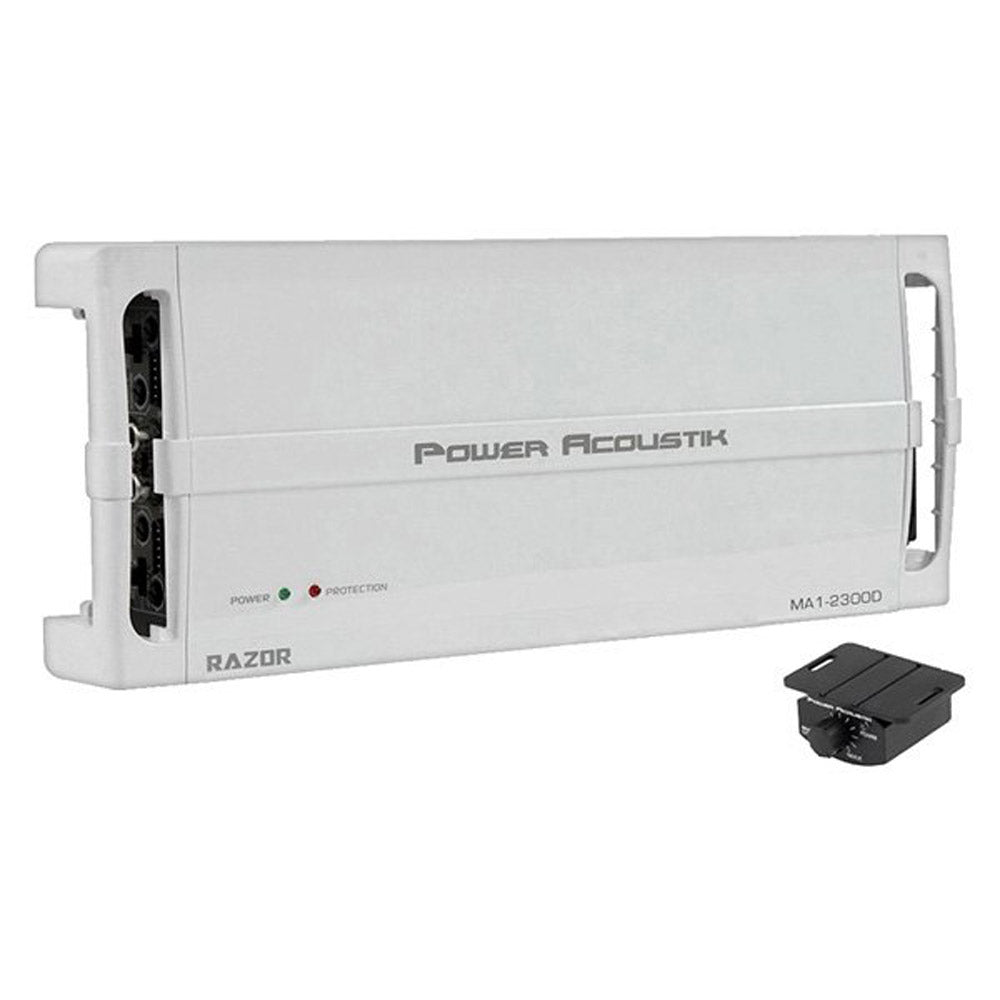 Power Acoustik MA1 2300D Monoblock Marine Amplifier - Compact Class D Car Audio Amp for Boats, Cars & Trucks | High Power Bass Boost & Water Resistant Design