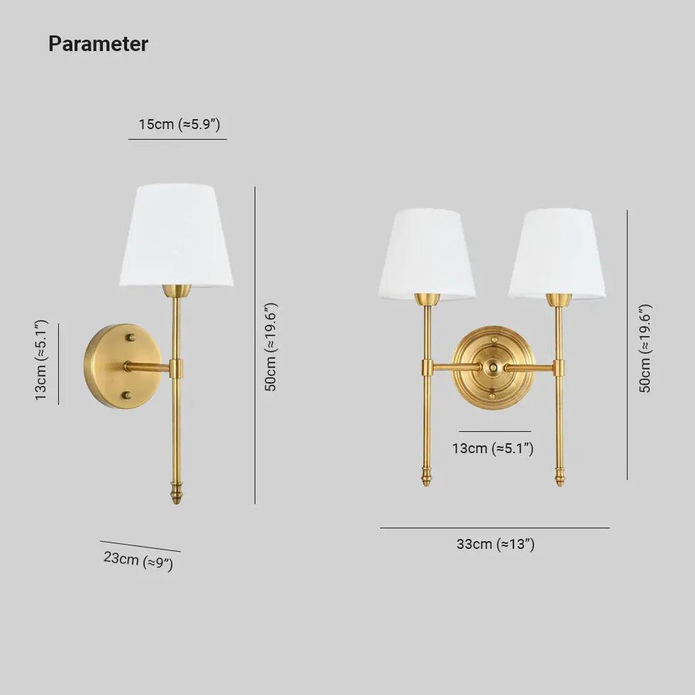 Modern Double Wall Sconces for Living Room - Brass Finish Wall Lights for Bedroom, Hallway & Dining Room - Elegant Home Decor Lighting